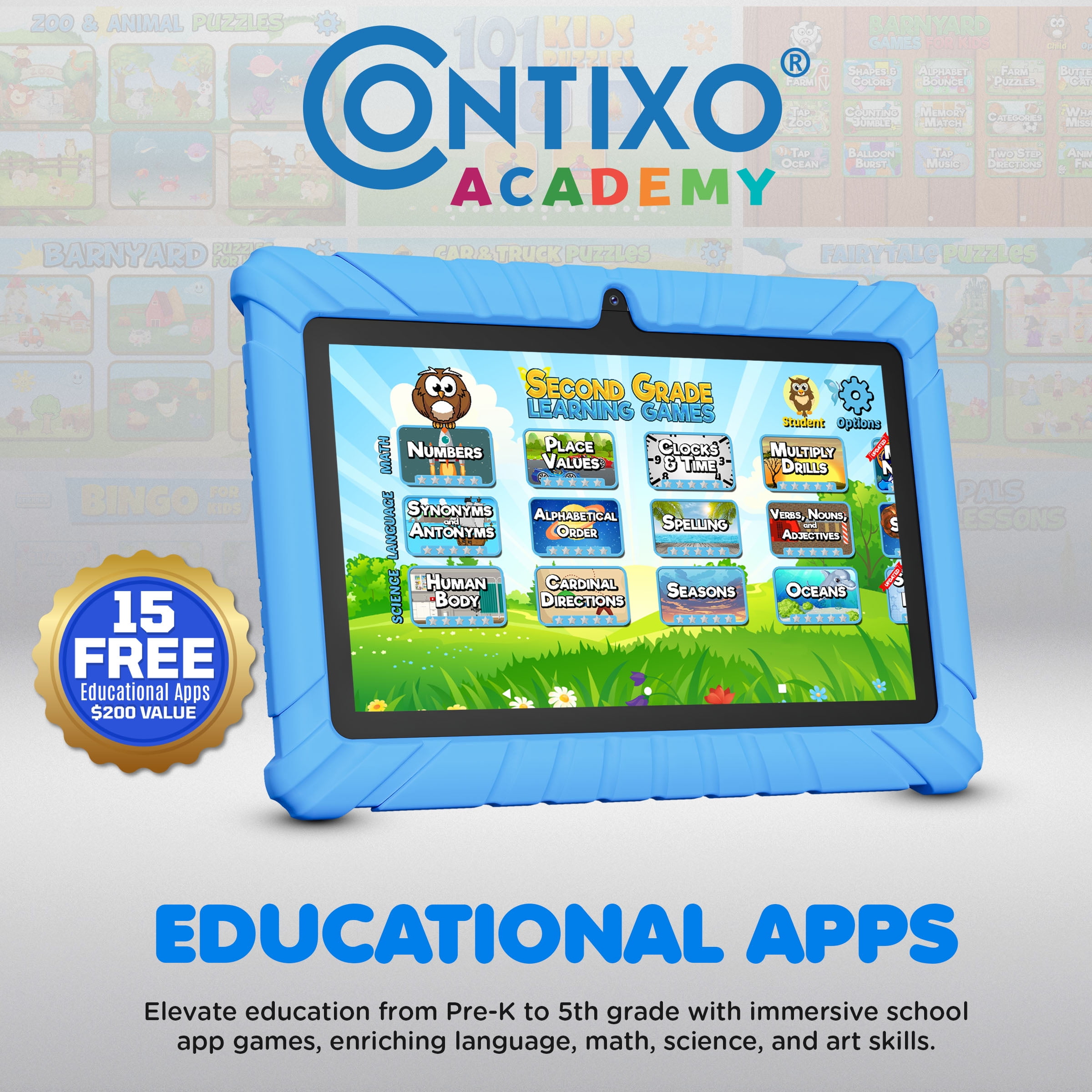 Contixo Kids Android Tablet with Parental Controls and Educational Apps (Blue, 7 in, 32GB) okkxg - Image 6