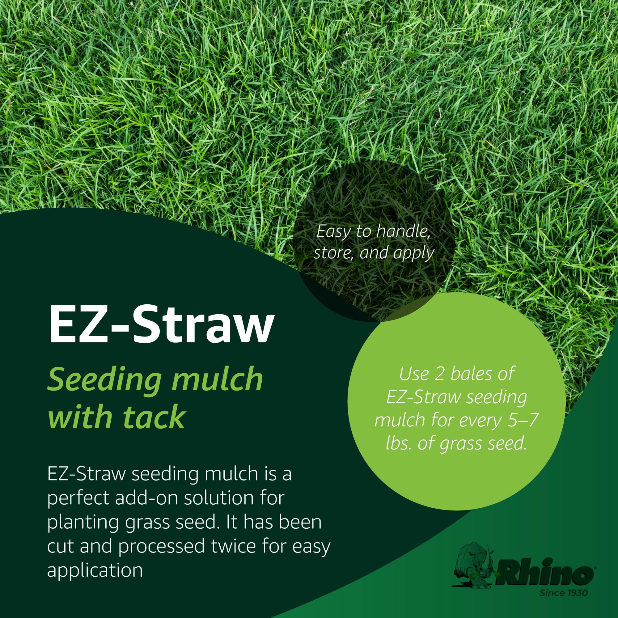 Rhino Outdoors EZ Straw Seeding Mulch with Tack (Yellow, 2.5 cu ft) zcs9h