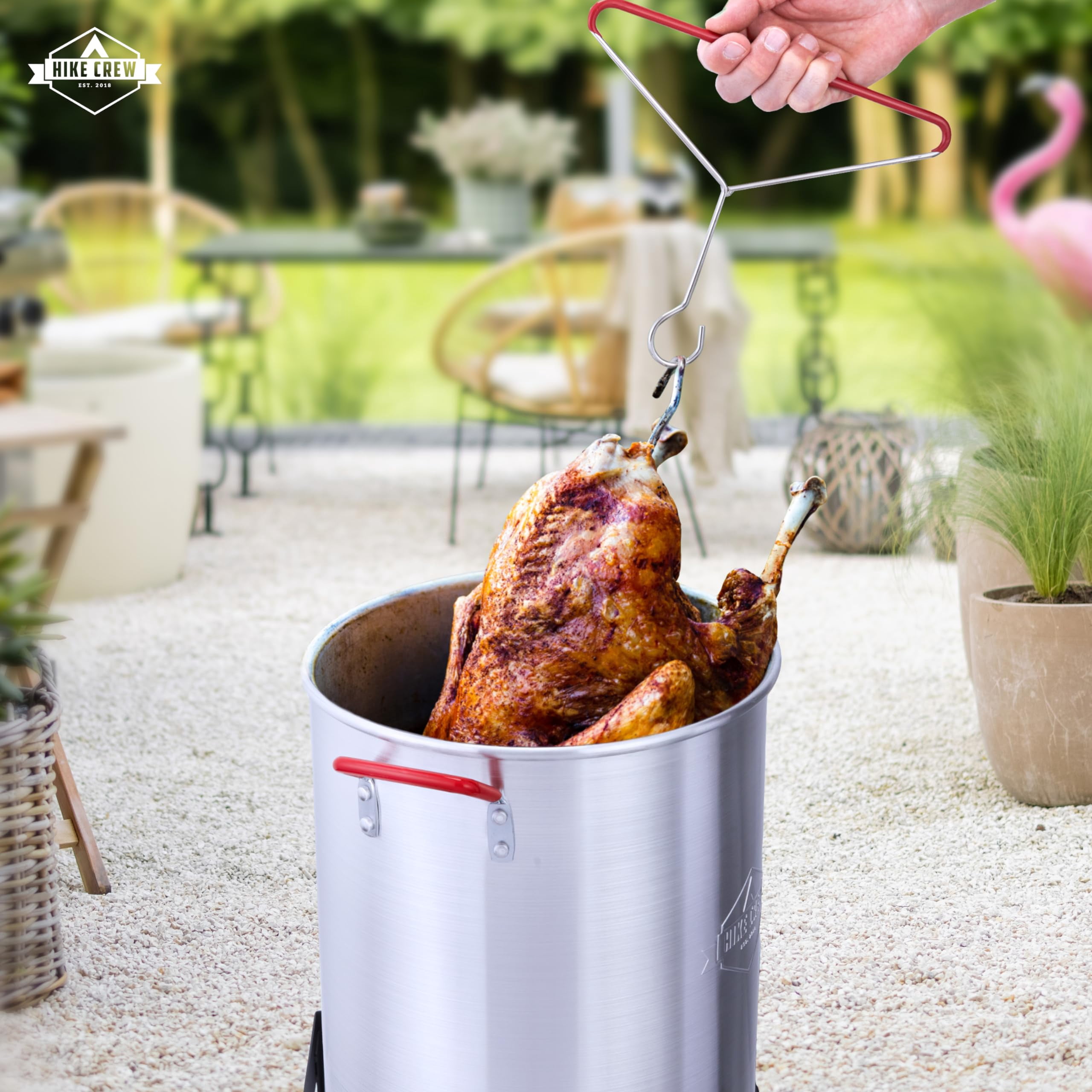 Hike Crew 10-Piece Outdoor Turkey Fryer Kit with 30 qt Boiling Pot and 10 qt Fryer Pot wv55i