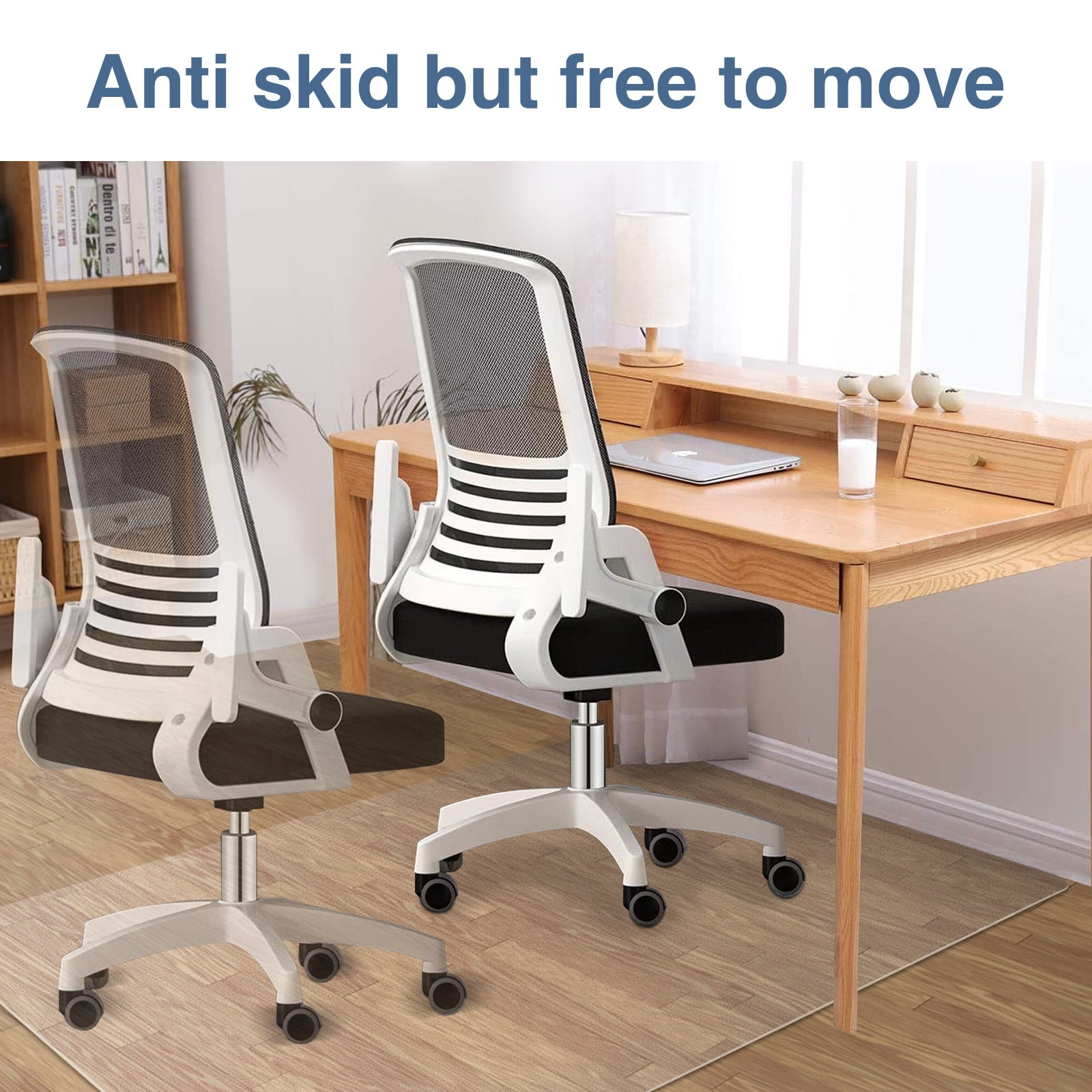 Hriiiiya Office Chair Mat for Hardwood Floors, Non-Slip Floor Protector for Desk Chairs (Clear, 36 in x 48 in) b0ywt
