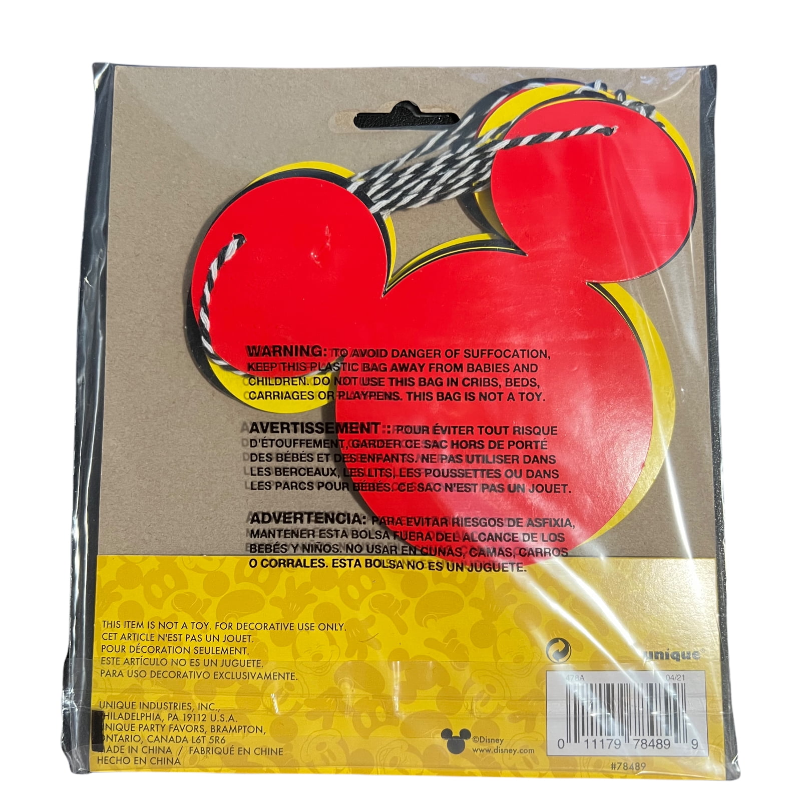Unique Disney Mickey Mouse Celebration Banner Party Decoration (Multicolor, 7 ft) ytxlw