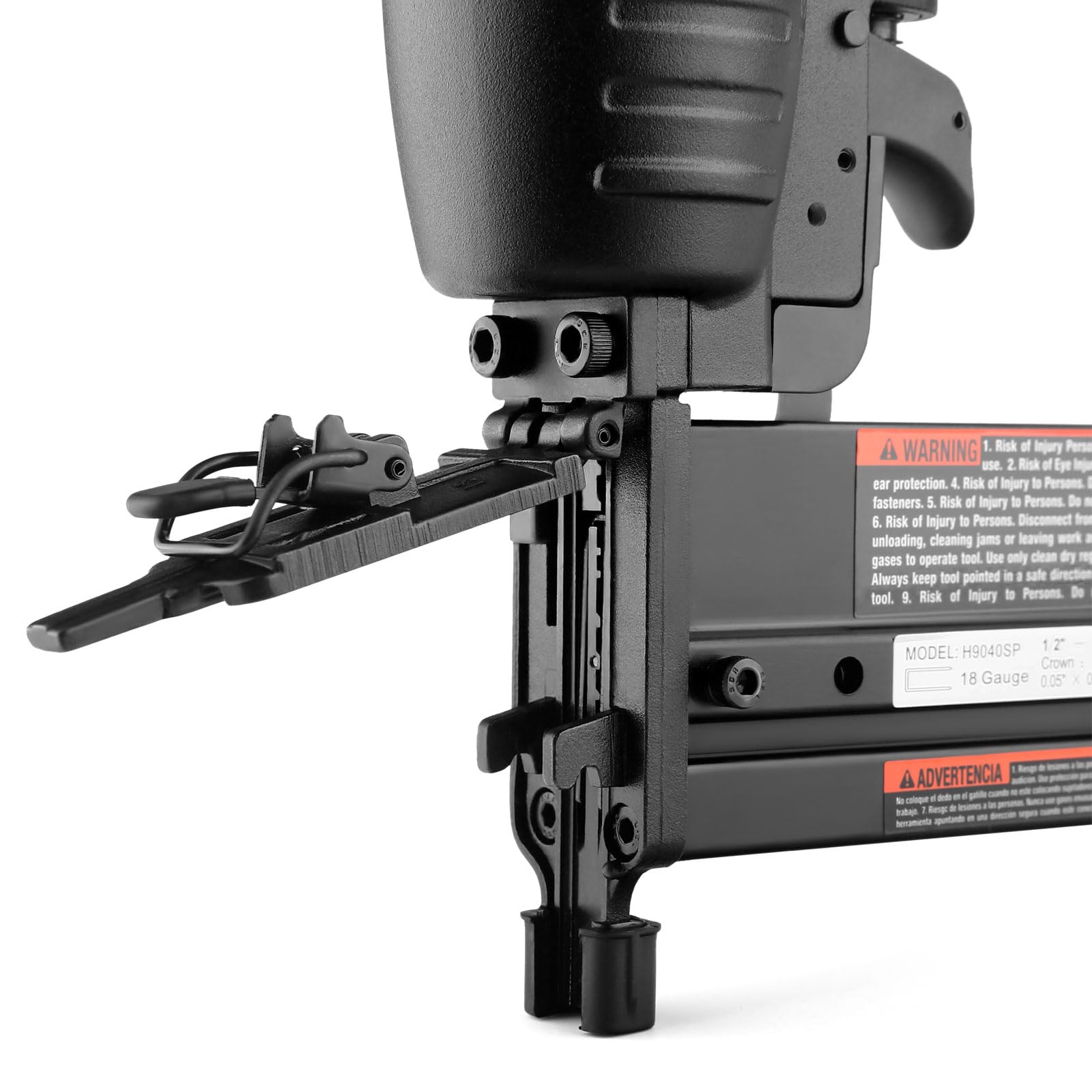3Plus H9040SP Pneumatic Staple Gun, Heavy-Duty Narrow Crown Stapler for Woodworking (Black, 18 Gauge) s7xwc