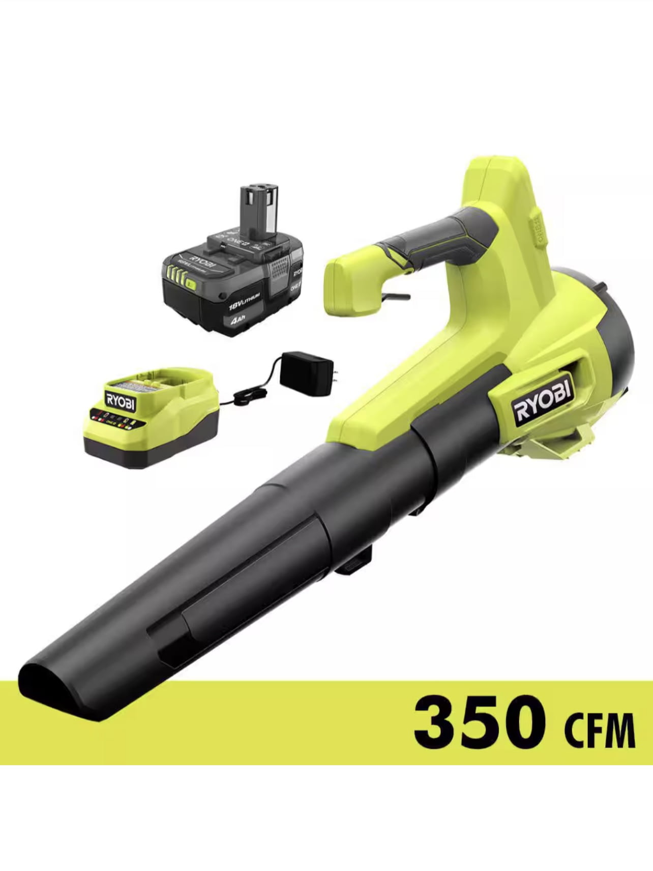 Ryobi ONE+ 18V Cordless Leaf Blower, High-Performance Airflow (100 MPH, 350 CFM) 2zgh2