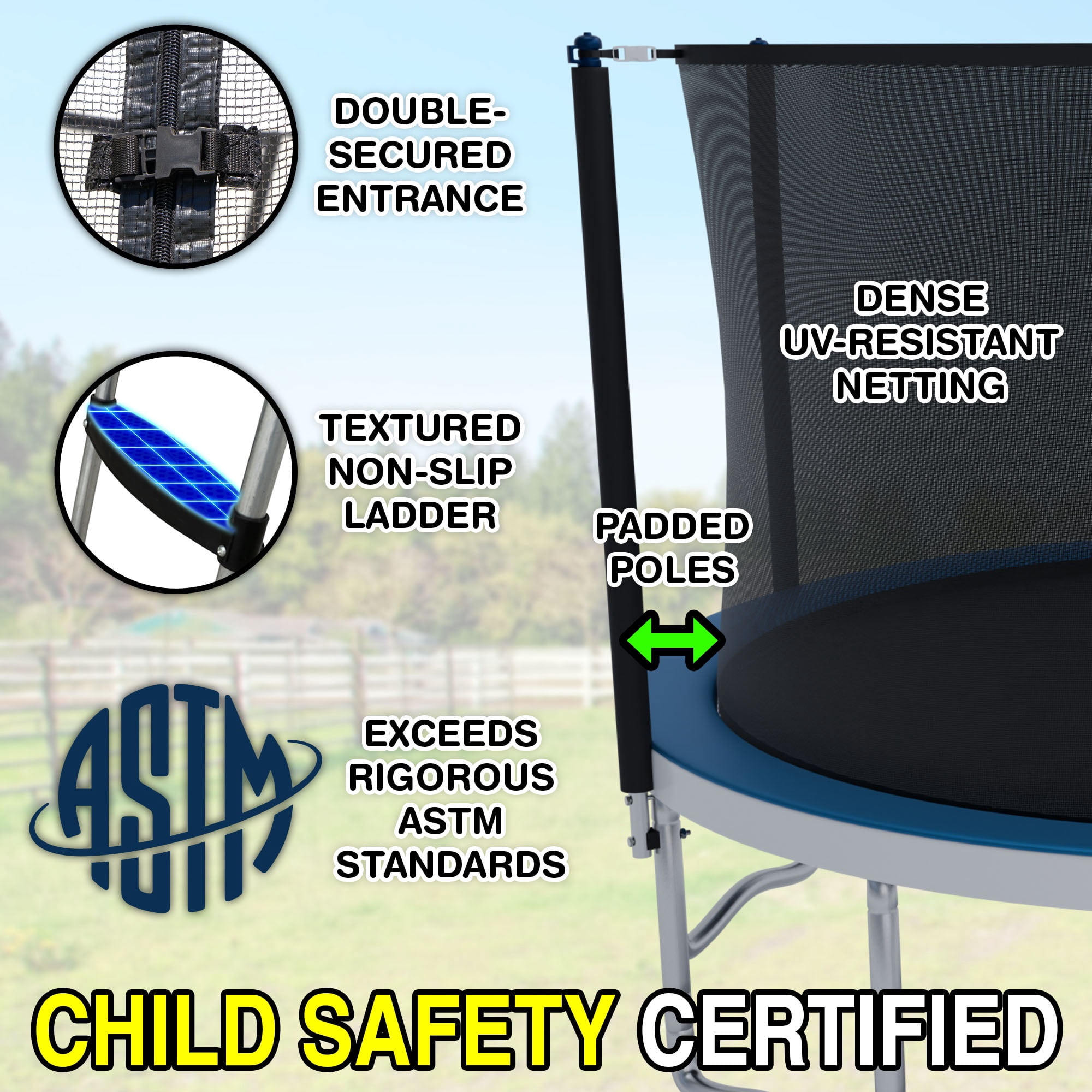 Tru-Jump 12 ft Ultimate Multiplay Heavy Duty Outdoor Trampoline with Basketball Hoop and Safety Enclosure (12 ft) 6u9yn