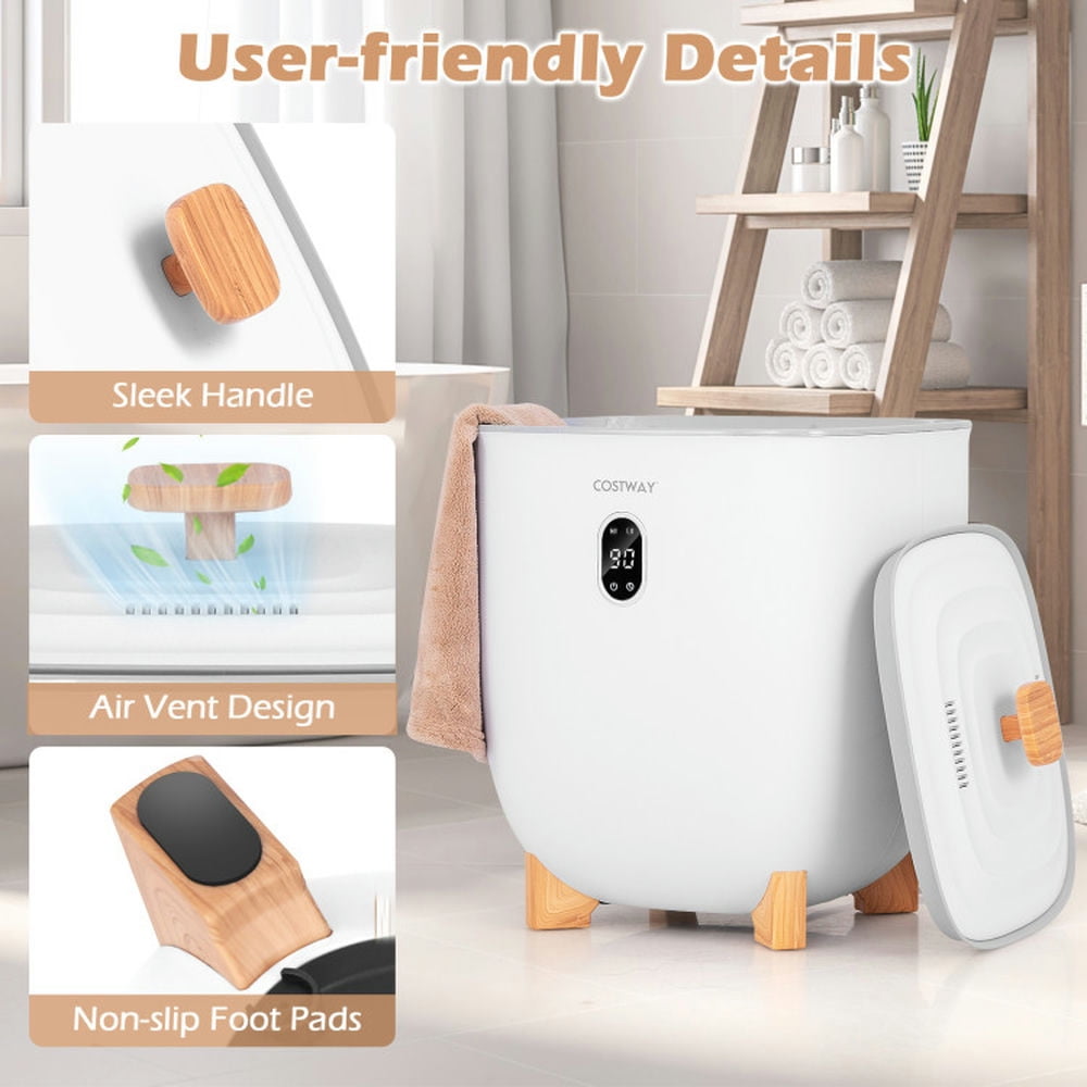 Kadyn Towel Warmer Bucket with Auto Shut Off and 2 Temperature Settings (White, 25L) 4dbo3