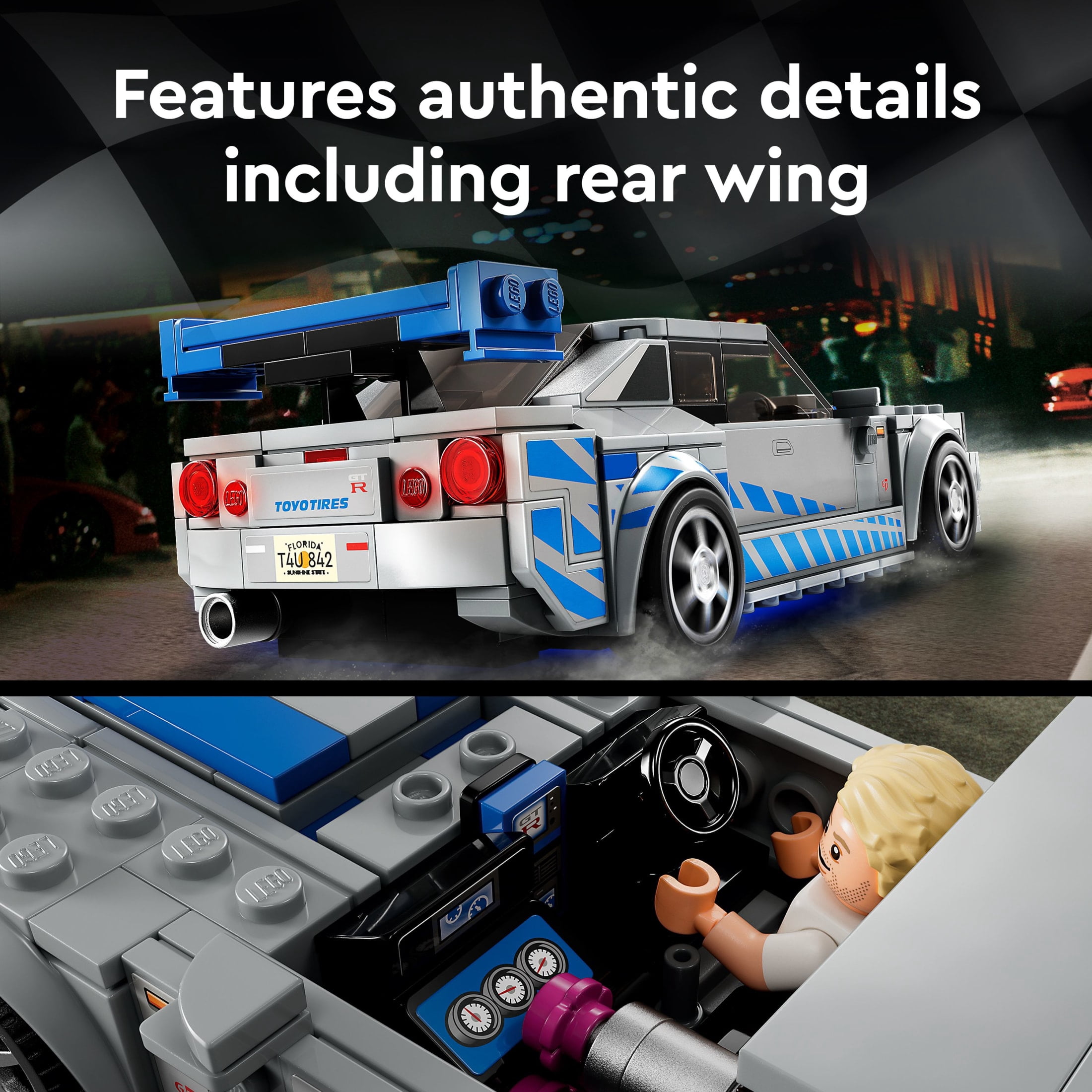 LEGO Speed Champions 2 Fast 2 Furious Nissan Skyline GT-R (R34) Race Car Building Kit (319 Pieces) dr3ka