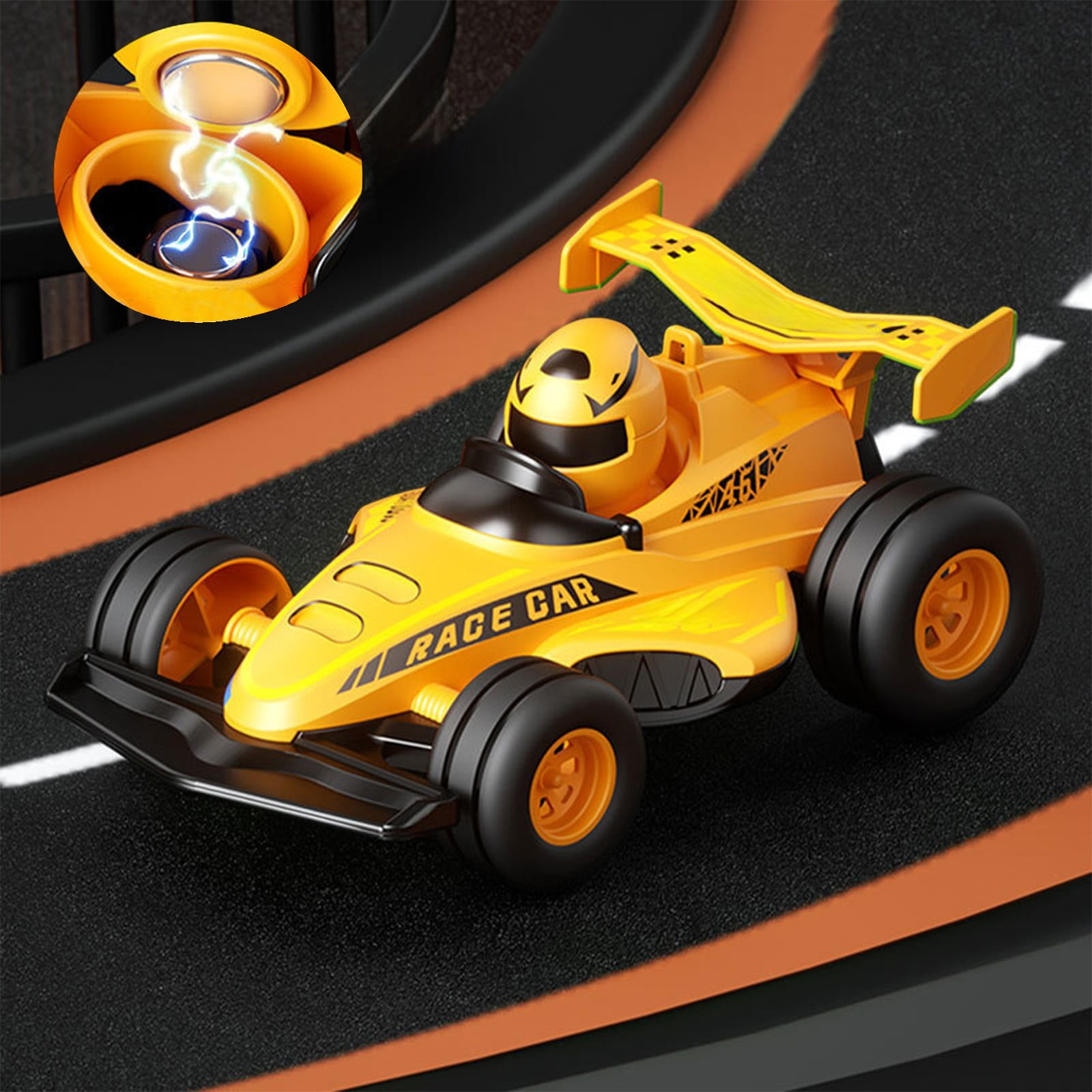 ToysYGift Pull Back Race Car Toy, Friction Powered Vehicle for Kids (Yellow, 4.33 in x 3.07 in) y8zn5