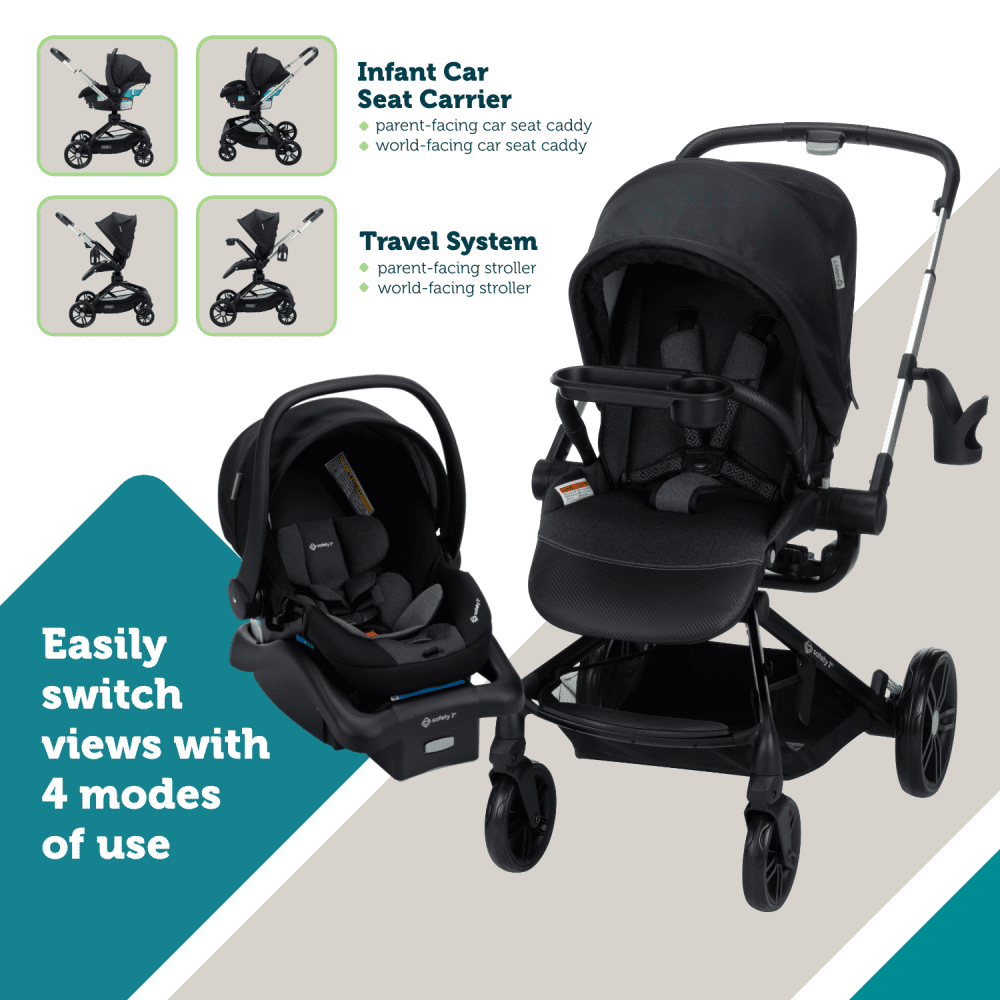 Safety 1st Turn and Go 360° Rotating Modular Travel System (Black, 4-30 lbs) z34fj