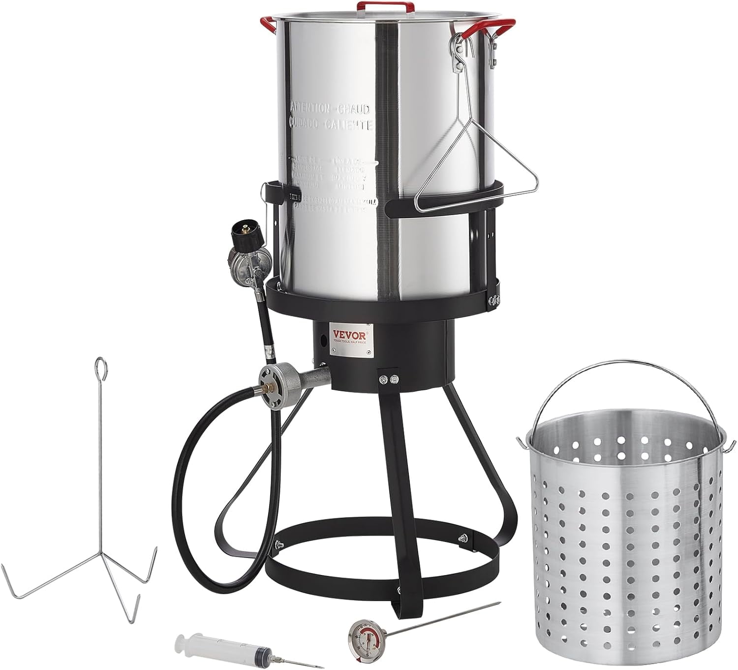 Generic Outdoor Aluminum Seafood Boiling Kit and Turkey Fryer with 54000 BTU Propane Burner (30 qt) 6a1n6