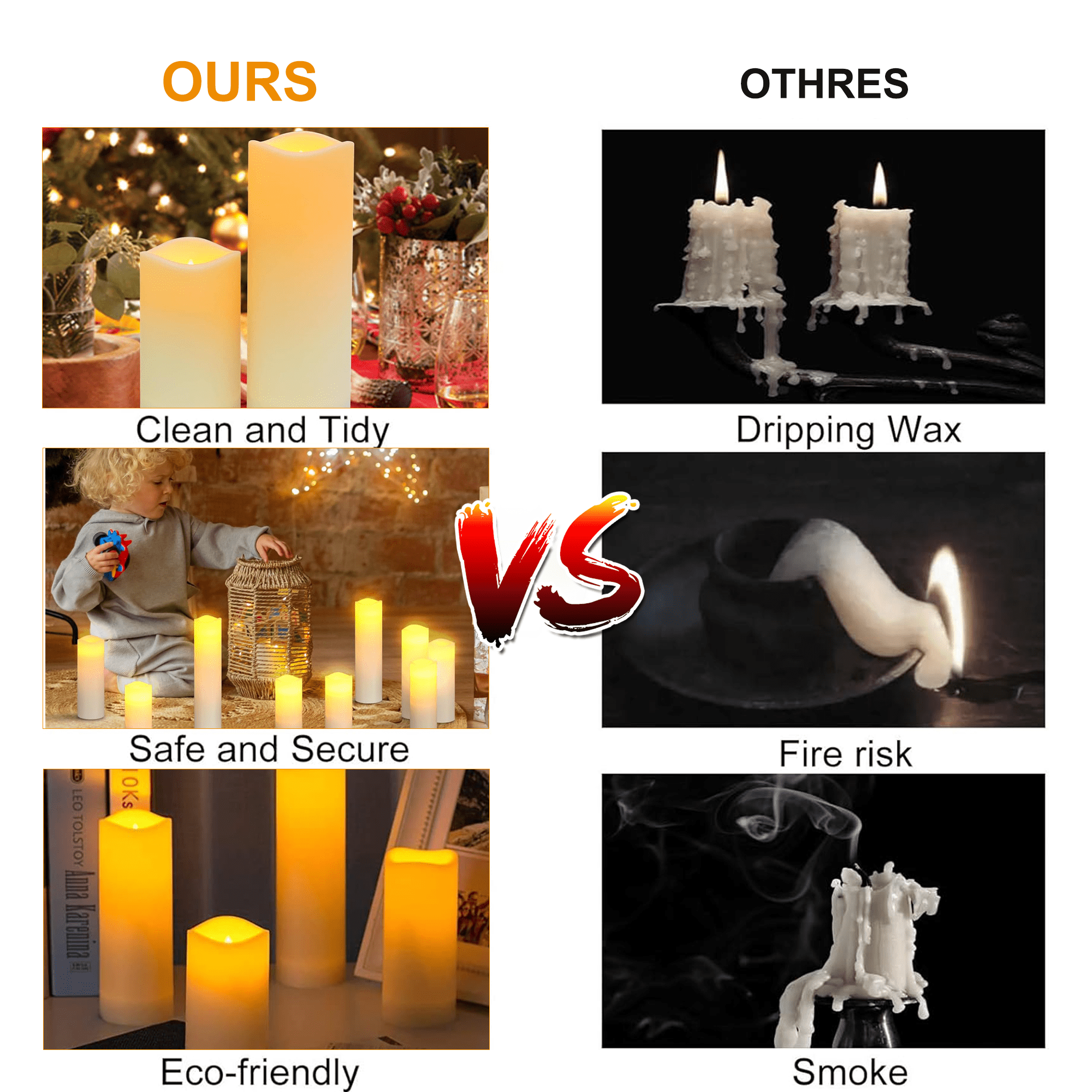 Hidawn Flameless LED Pillar Candles with Remote Control (Ivory, 9 Pack) d4shi