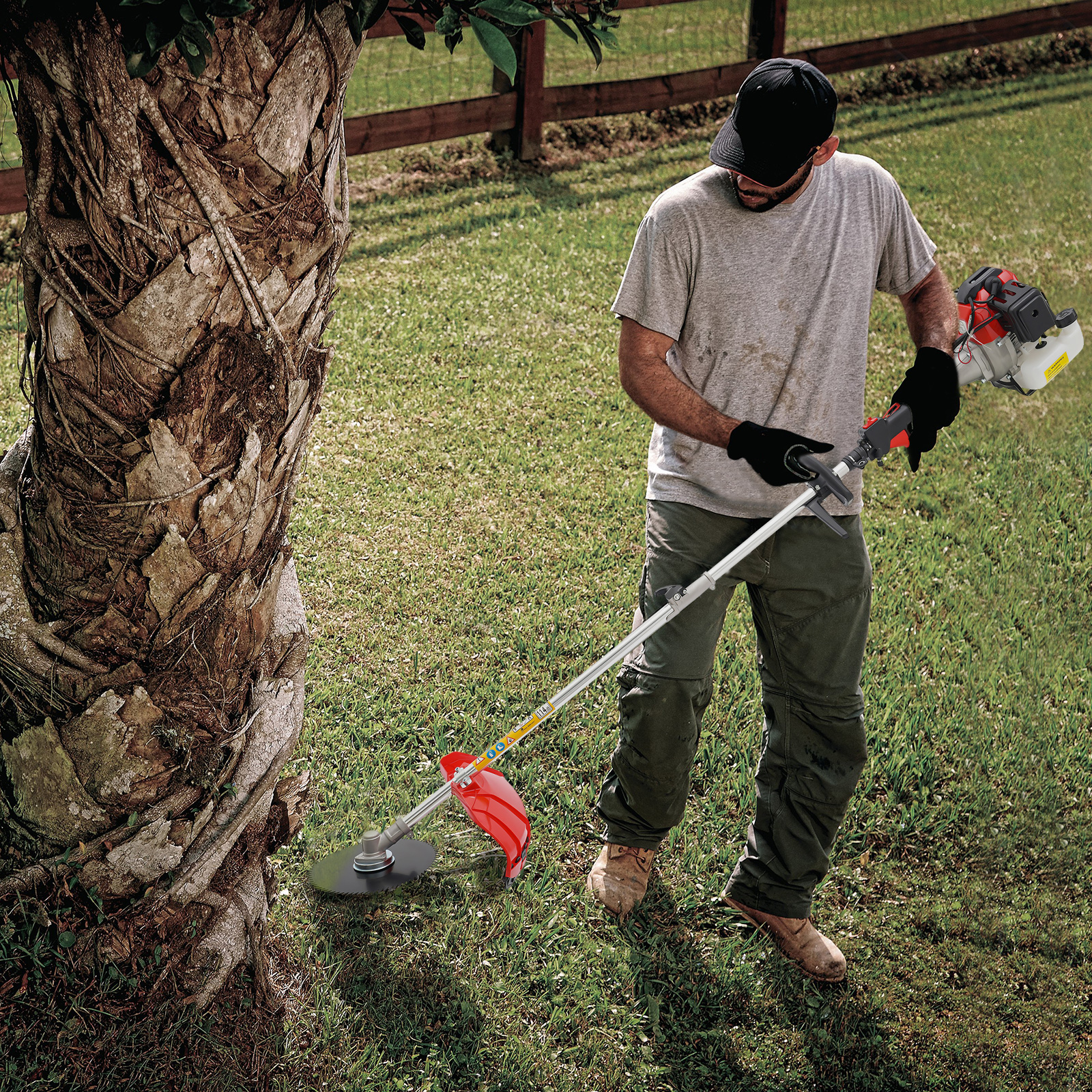 Peakora 52cc Gas Powered String Trimmer and Hedge Trimmer Multi-Tool System (Clear, 0.9qt) pu07p