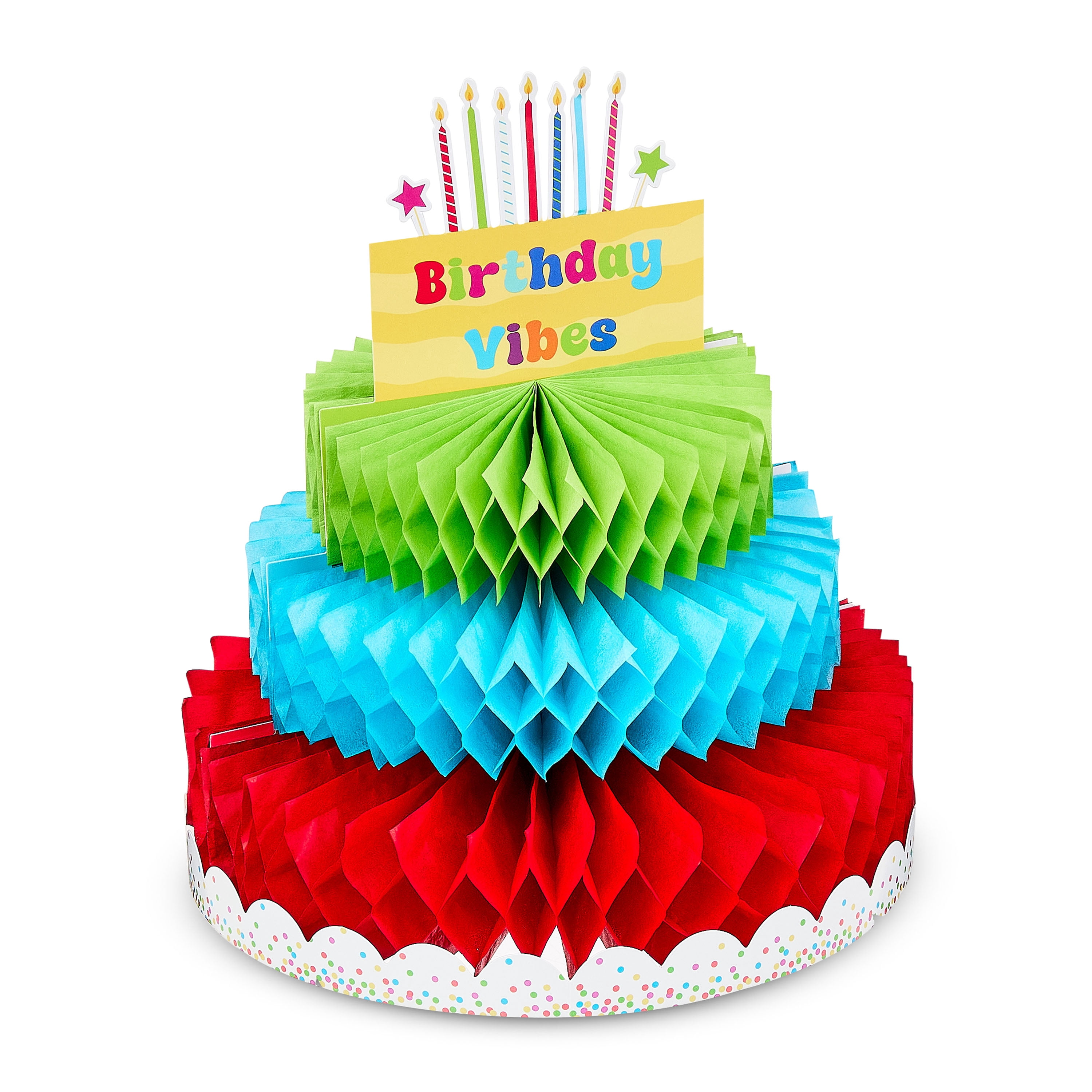 Way To Celebrate Birthday Cake Honeycomb Table Centerpiece Decorations (Multicolor, 3 Count) 0h7ni