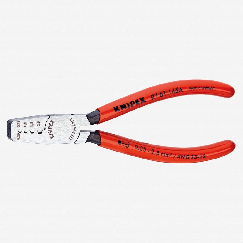Knipex Trapezoidal Crimping Pliers for Wire End Ferrules (Red, 6.5 in) aw8lz