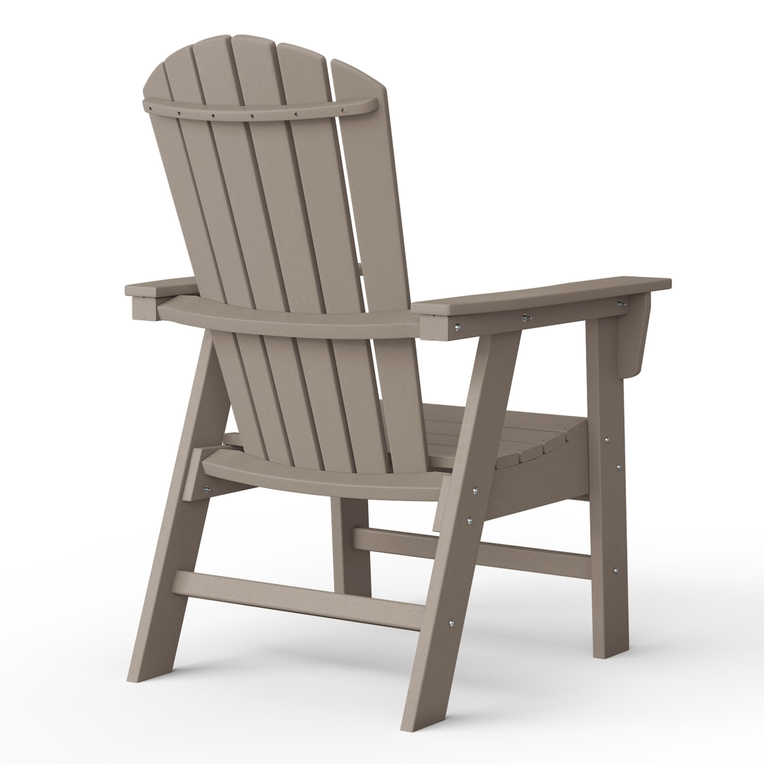 WestinTrends Dylan Outdoor Adirondack Dining Chair, All-Weather Poly Lumber Patio Seat (Weathered Wood, 330 lb Capacity) l2pzc