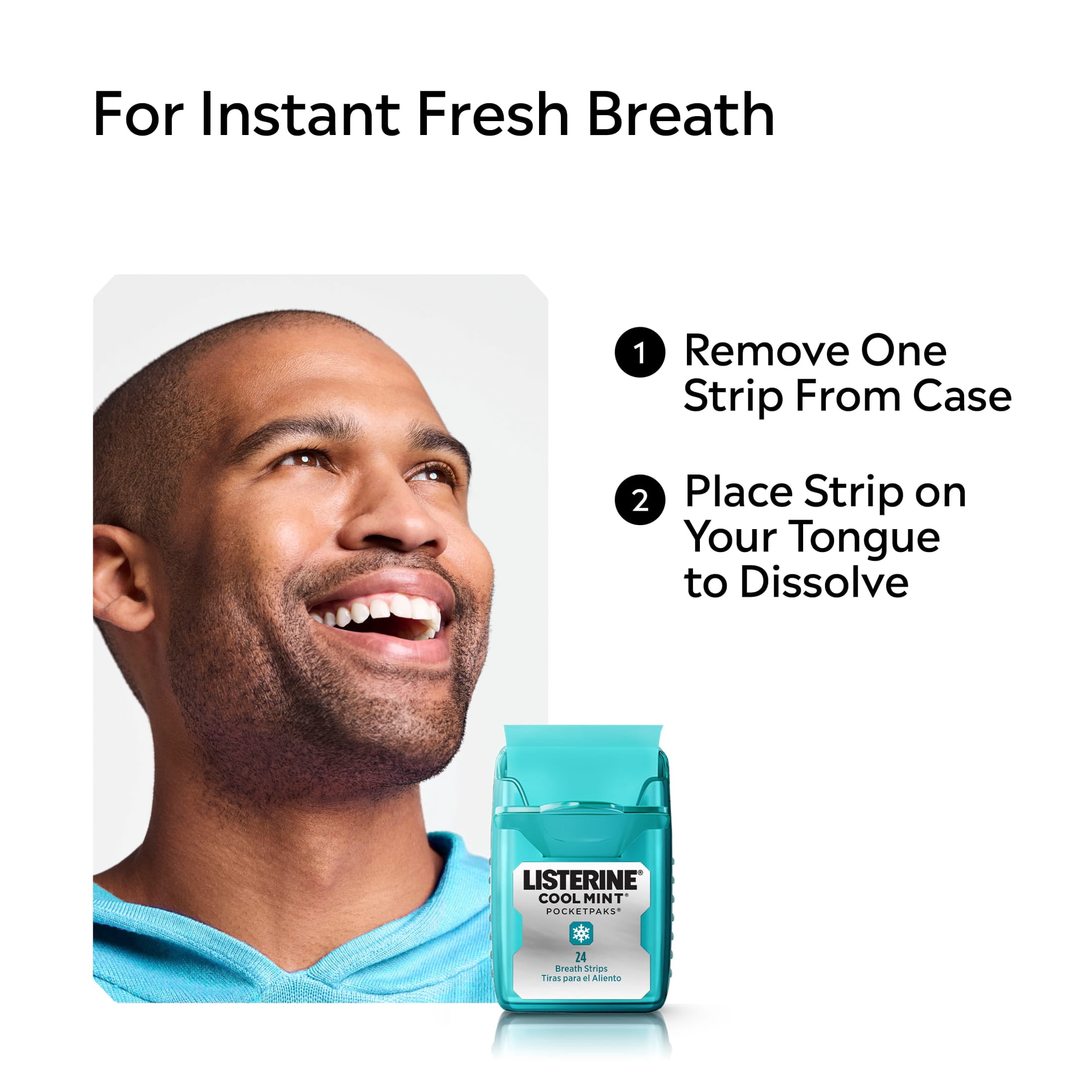 Listerine Cool Mint PocketPaks Oral Care Breath Strips (Cool Mint, 72 Count) g59se