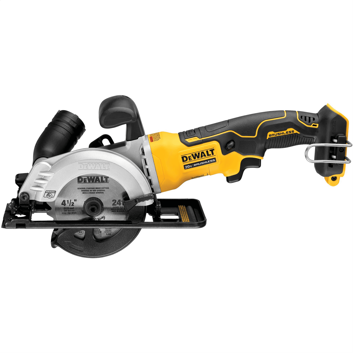 DEWALT 20V MAX Cordless Circular Saw, Compact Design, High-Performance Motor (Yellow, 4.5 in) 0dniv