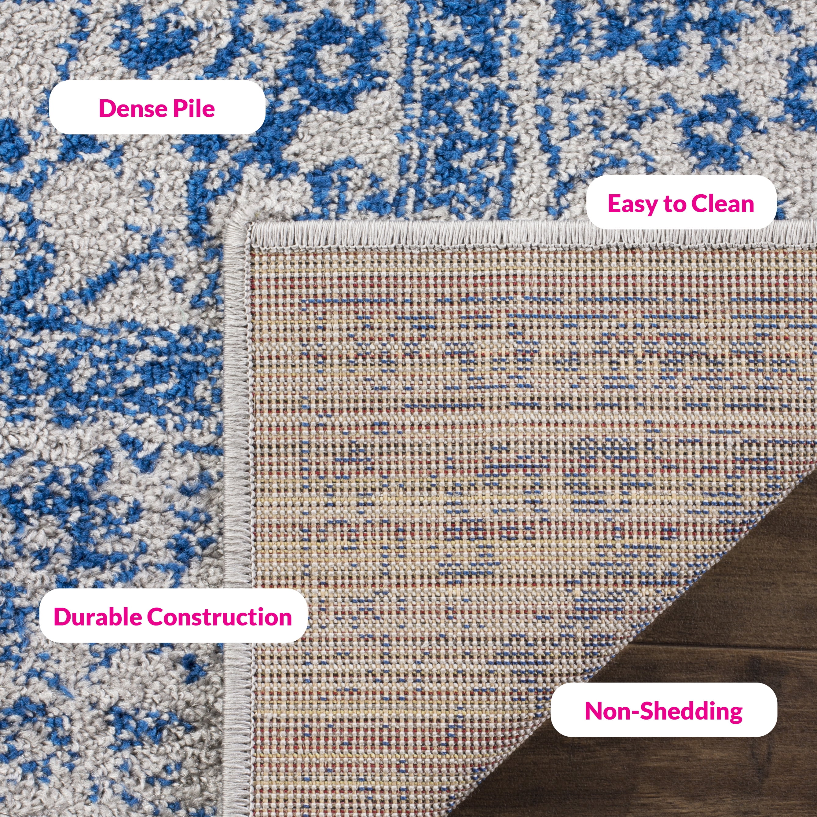 Safavieh Adirondack Wyatt Traditional Distressed Area Rug (Grey/Blue, 5 ft 1 in x 7 ft 6 in) zk0zh