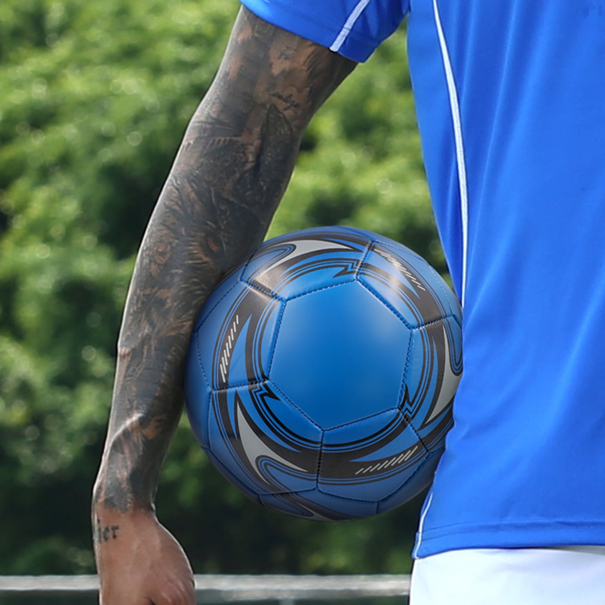 BESTEK Professional Soccer Ball Size 5 Official Training Competition Football (Blue) nas6b