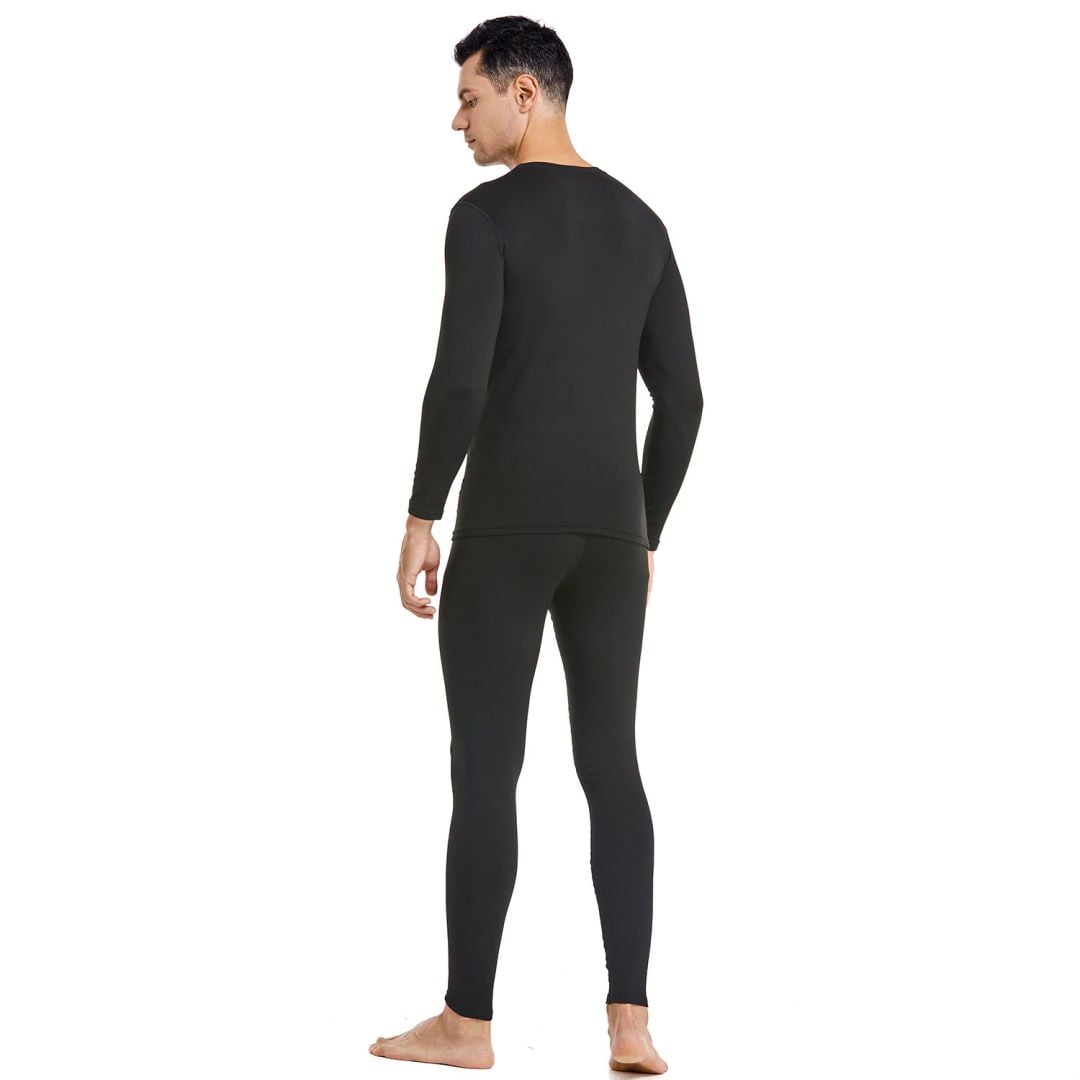HEROBIKER Men's Winter Thermal Underwear Set Fleece Lined Base Layer (Black, Plus Size) 9mj7r