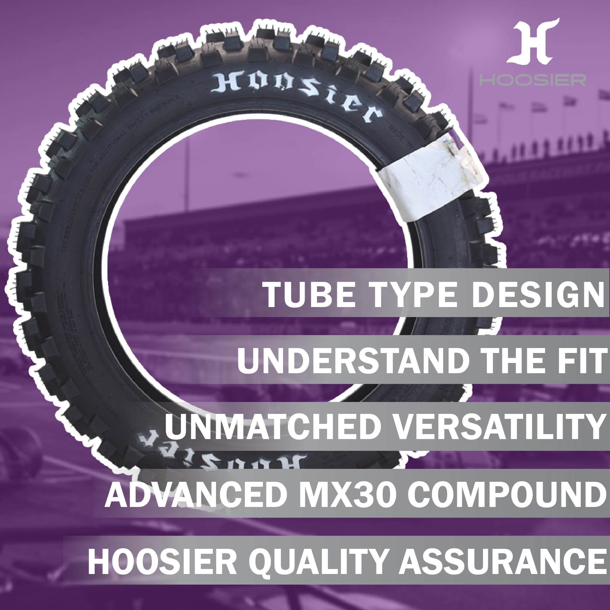 Hoosier Racing Tire IMX20 Dirt Bike Rear Tire (Black, 120/90-18 in) civ62