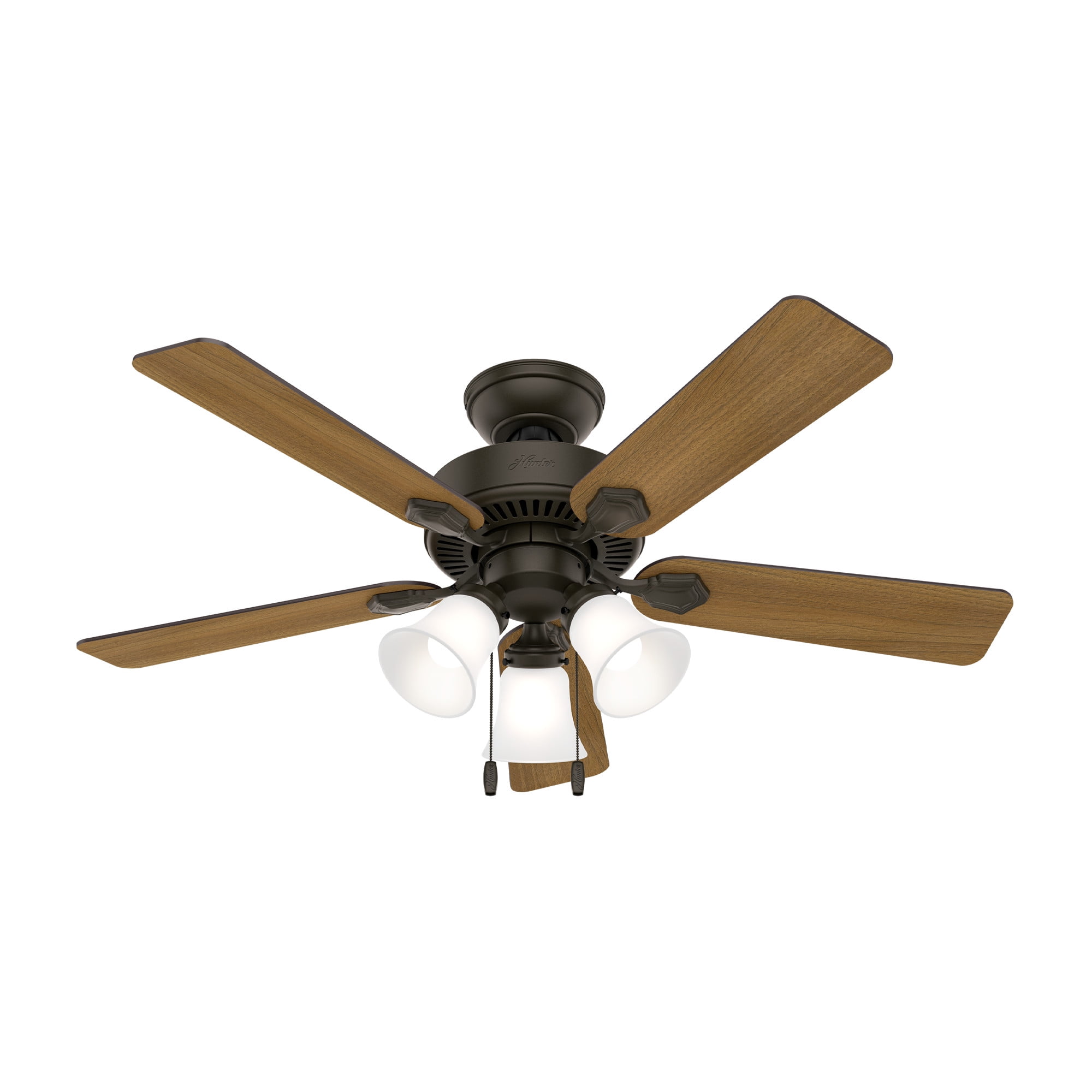 Hunter Swanson Indoor Ceiling Fan with Light, Traditional 3-Speed Motor, Reversible Blades (New Bronze, 44 in) b1fg0