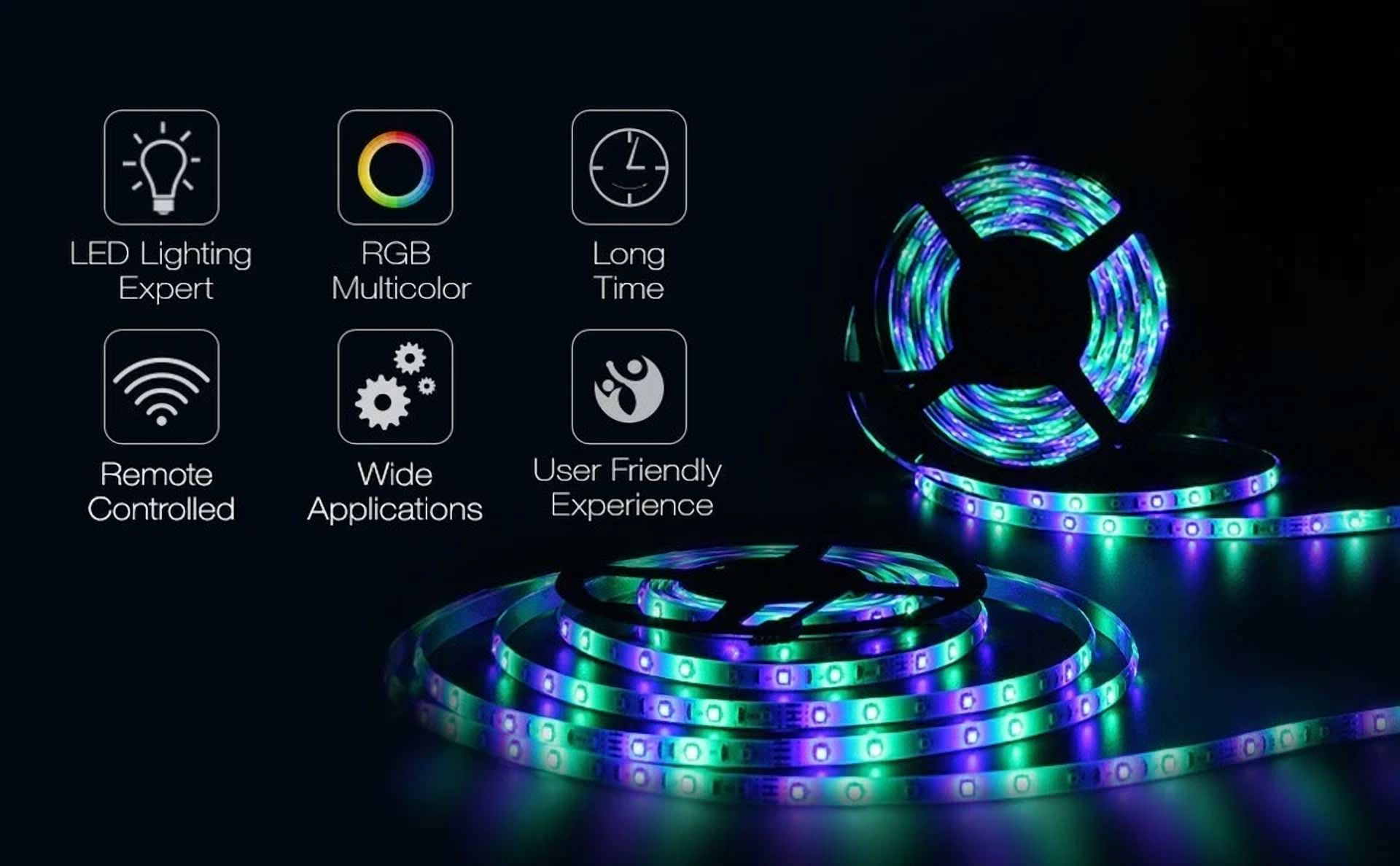 KLYNE RGB LED Strip Light Waterproof Flexible Rope Tape for Home Decor and Party Lighting (16.4 ft) 81fs4