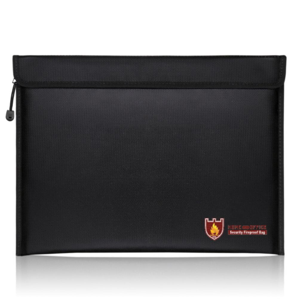 EDAL Fireproof Document Bag, Waterproof Money Pouch with Zipper for Safe Storage (Black, 15x11 in) 34mzi