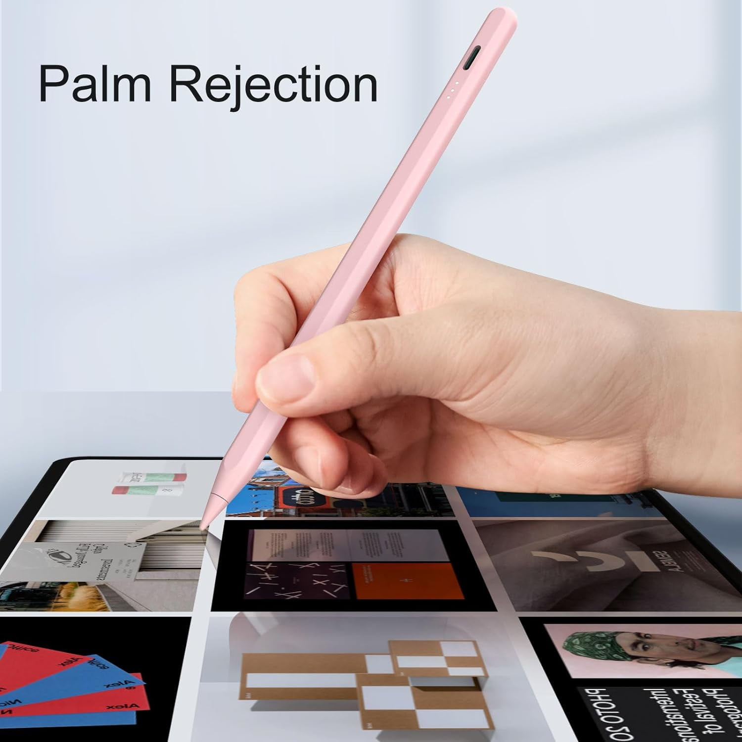 Antier Stylus Pen for iPad 2018 or Later, Precision Tilt Sensitivity with Palm Rejection (Pink) 74wpw