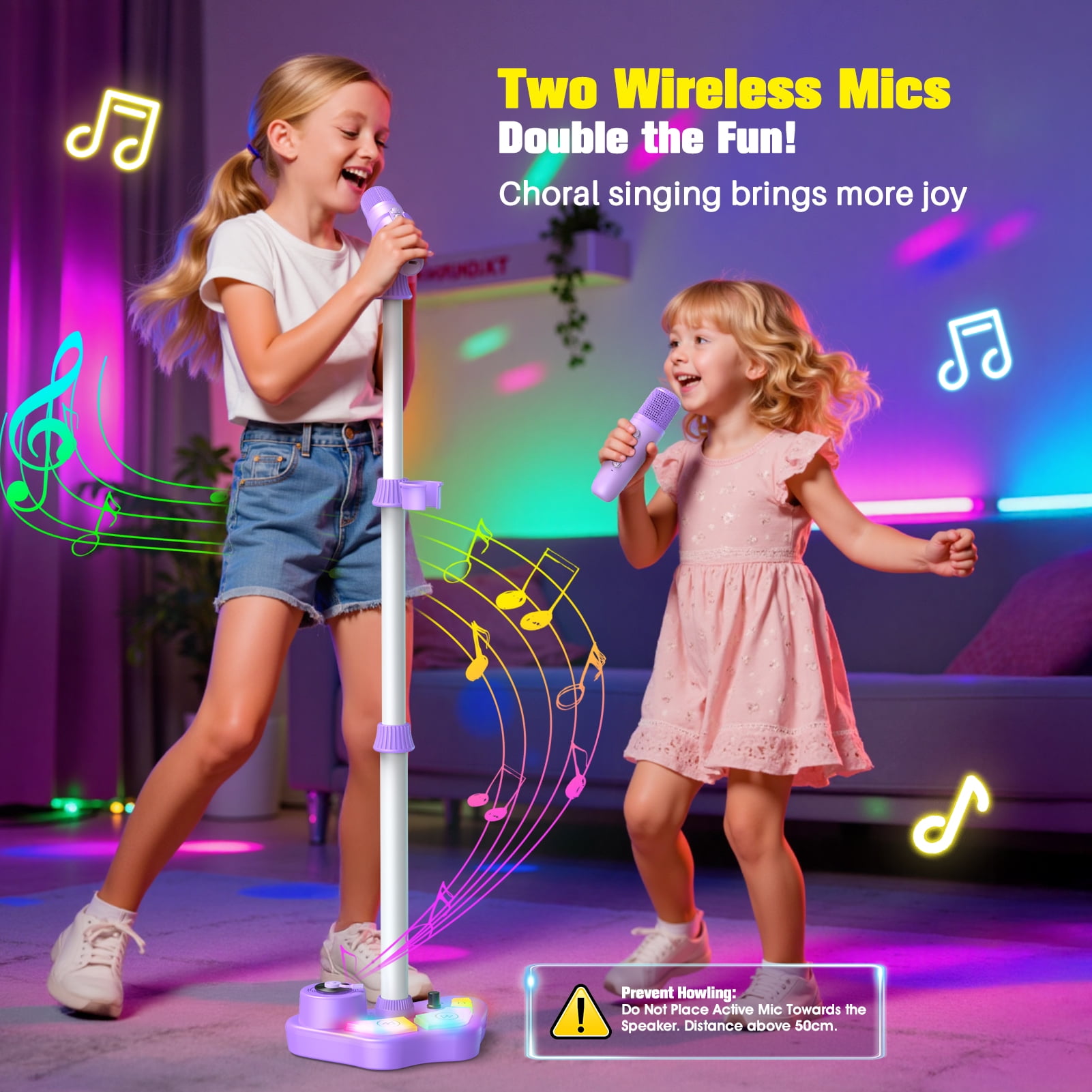 ATOPDREAM Bluetooth Karaoke Machine with Adjustable Stand and Microphone (Multicolor, 1 Pack) 72s6k