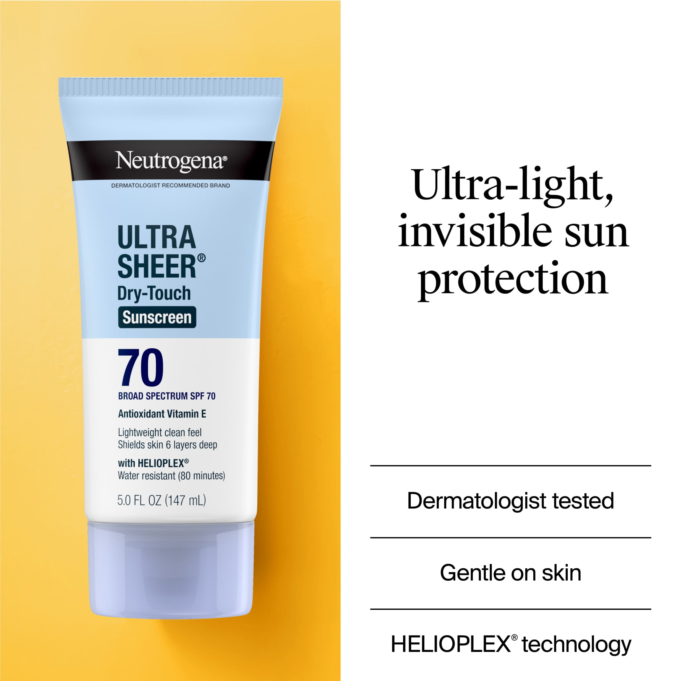 Neutrogena Ultra Sheer Dry-Touch Sunscreen SPF 70 Broad Spectrum Sun Protection (5 fl oz) 5kb1d