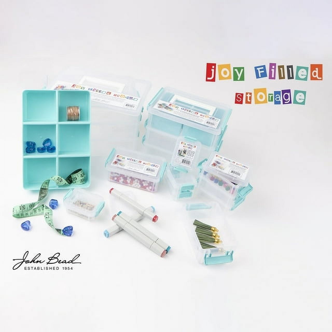 John Bead Stack and Snap Craft Storage Container (Clear, 3-Tier, 2.5 in H x 6 in W x 8 in L) r807g - Image 5