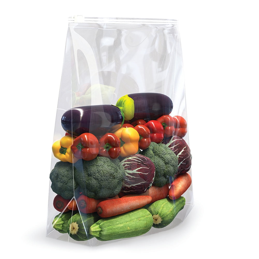 Clearly Elegant Extra-Large Zipper Storage Bags with Expandable Bottom (Clear, 10 Pack, 13 in x 15 in) ya94q