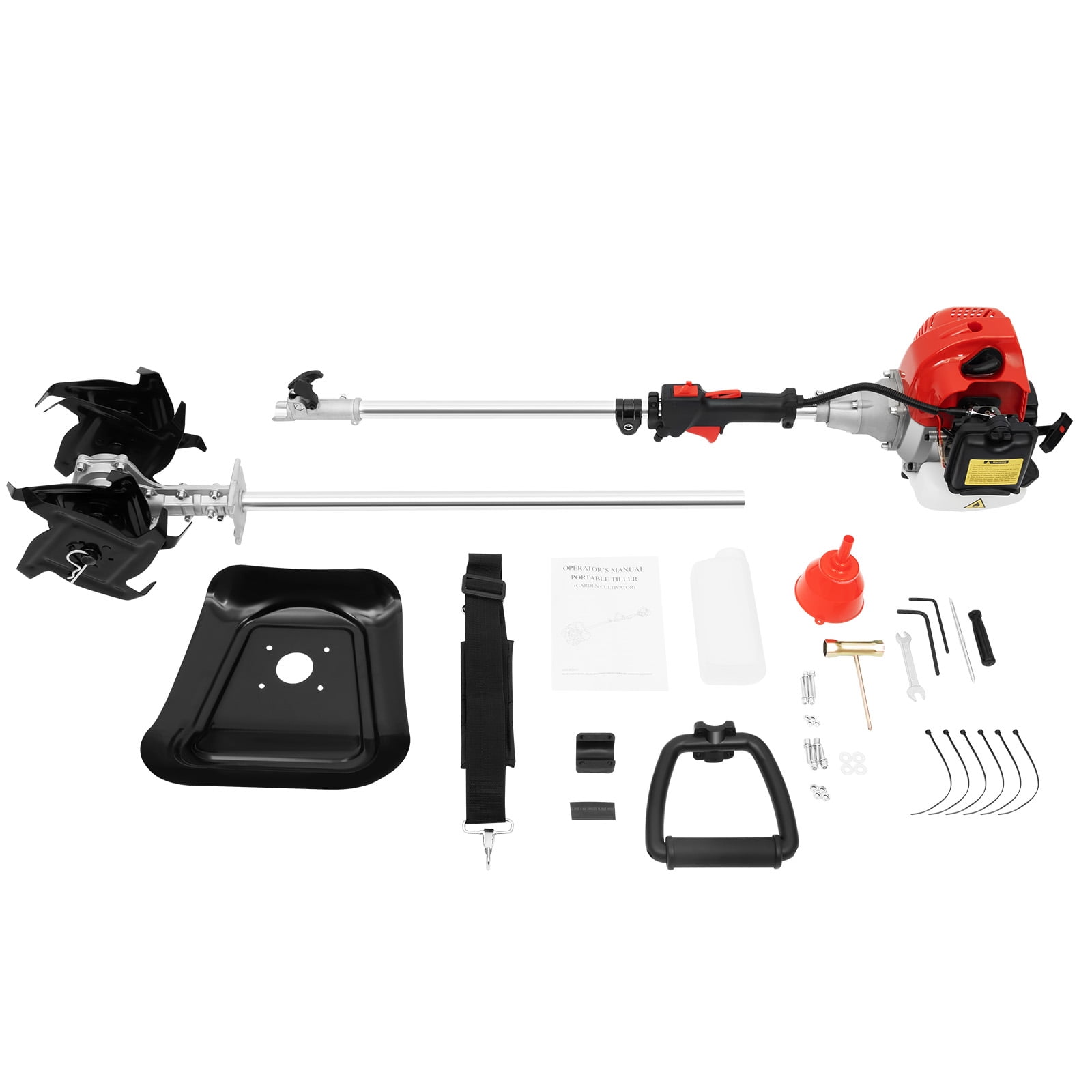 FOGGBET 51.7cc 2-Stroke Gas Powered Mini Tiller Cultivator for Garden and Farm (9 in Width) dgu79