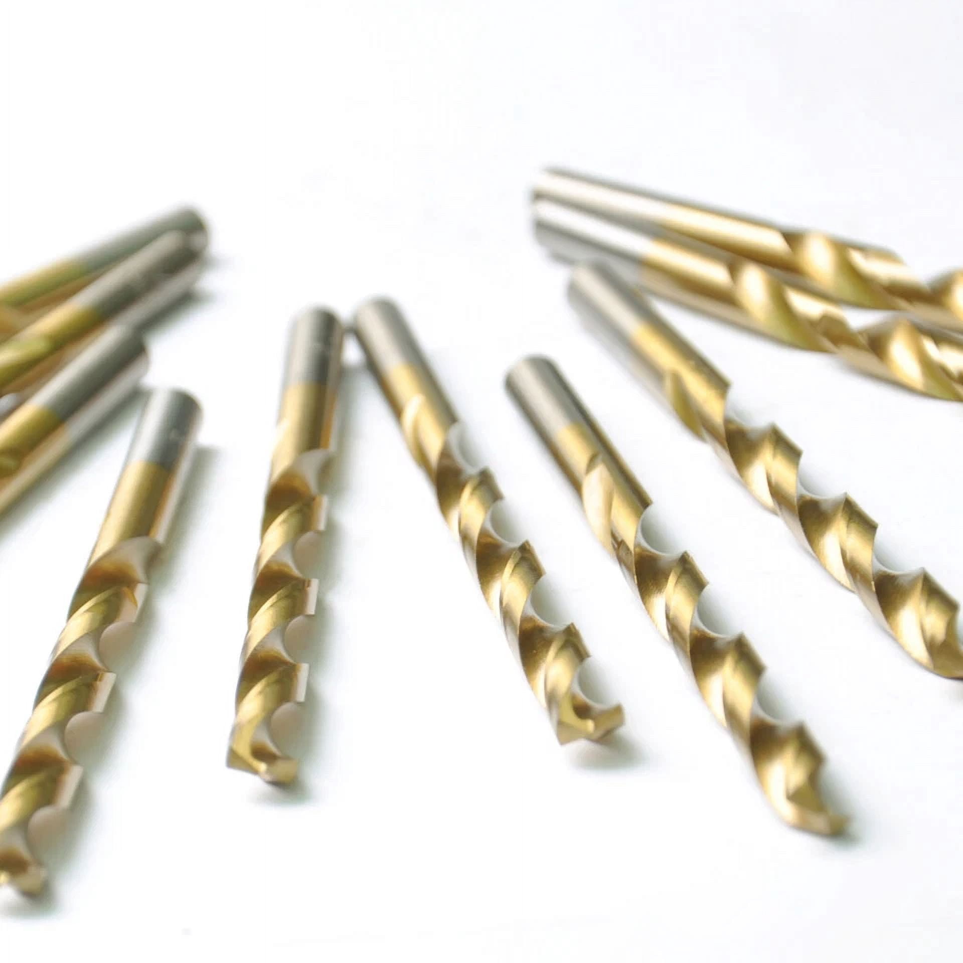 Knack Drillforce Titanium Coated HSS Drill Bit Set for Metal and Wood (5-Piece, 27/64 in, 3/8 in Reduced Shank) ceruw