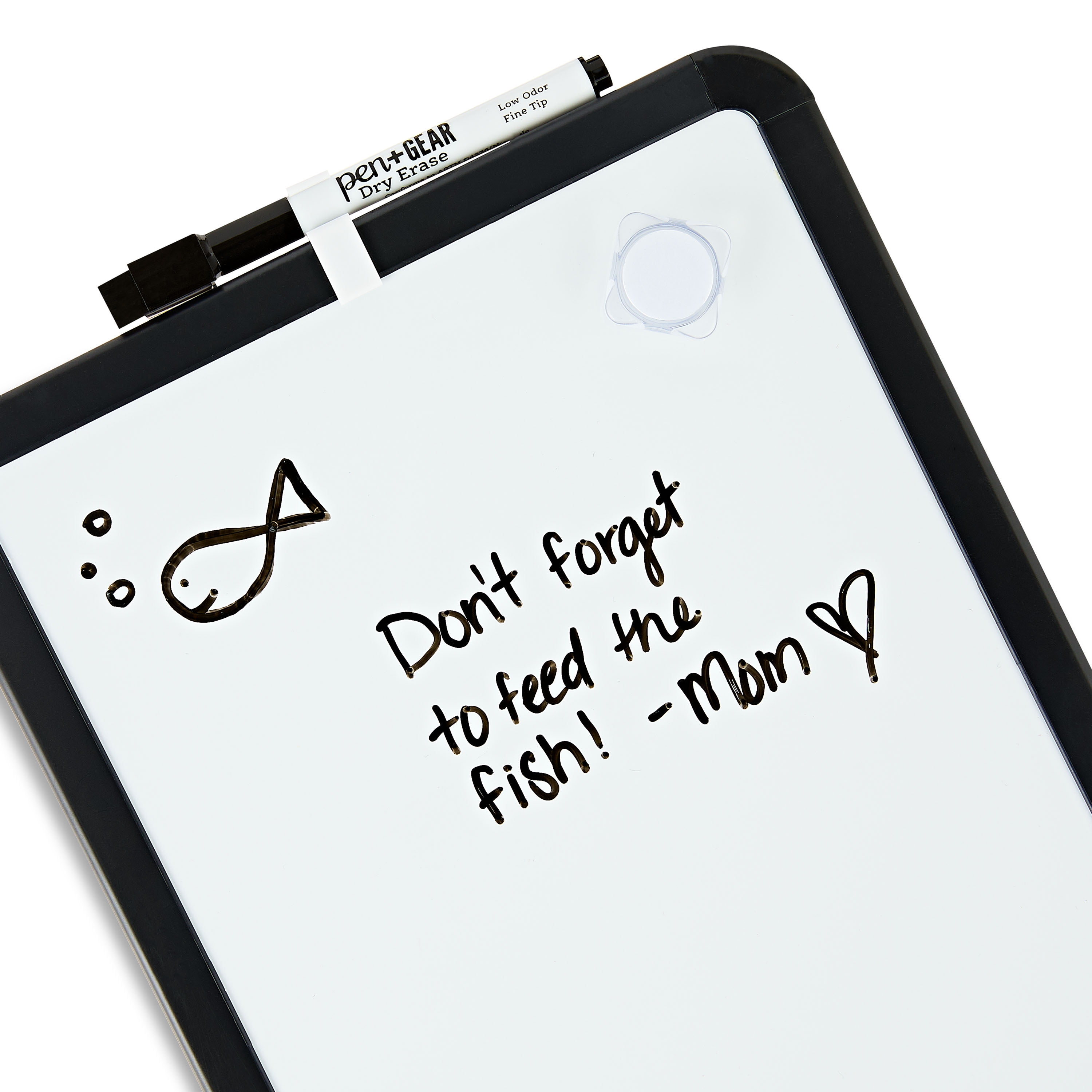 Pen+Gear Magnetic Dry Erase Whiteboard, Desktop Memo Board for School and Office (Black, 8.5 in x 11 in) jee7y