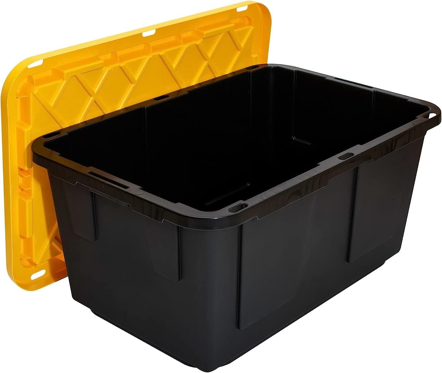 Greenmade Pro Plastic Storage Box, Heavy-Duty Garage Organization Bin (Black, 27 gal) 8cvvm
