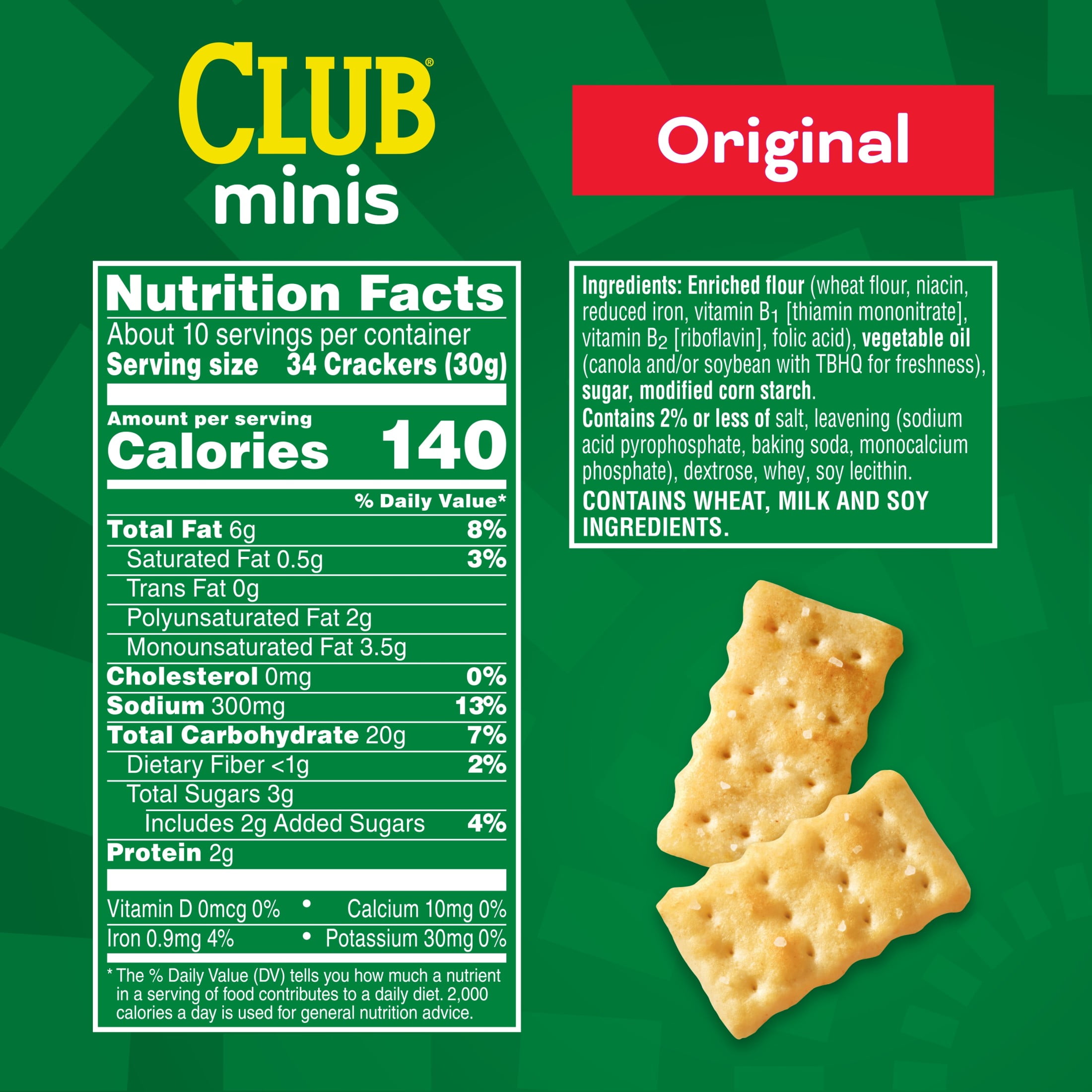 Club Minis Original Crackers, Light and Buttery Snack Crackers (11 oz) n7scv