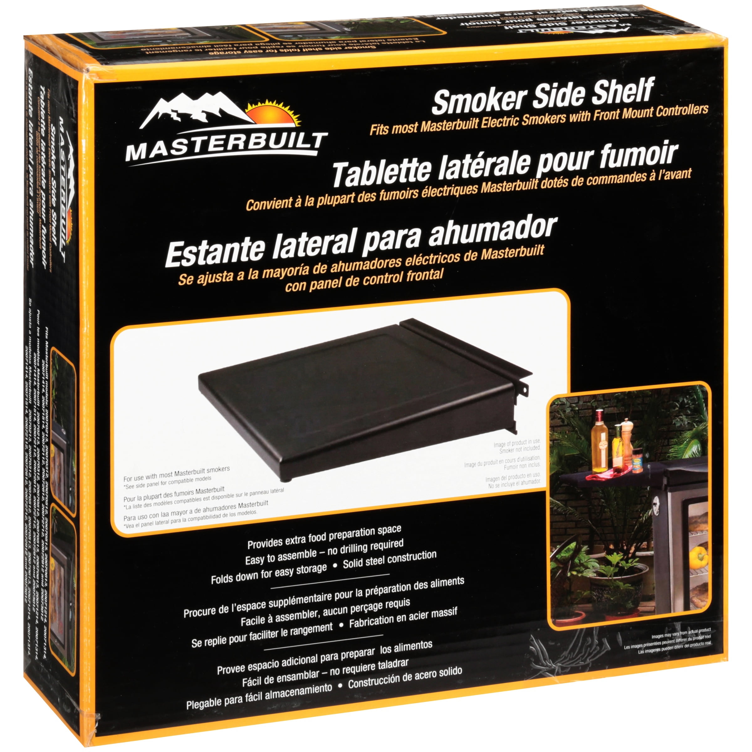 Masterbuilt Metal Smoker Side Shelf (Black, 1 Pack) wp0np