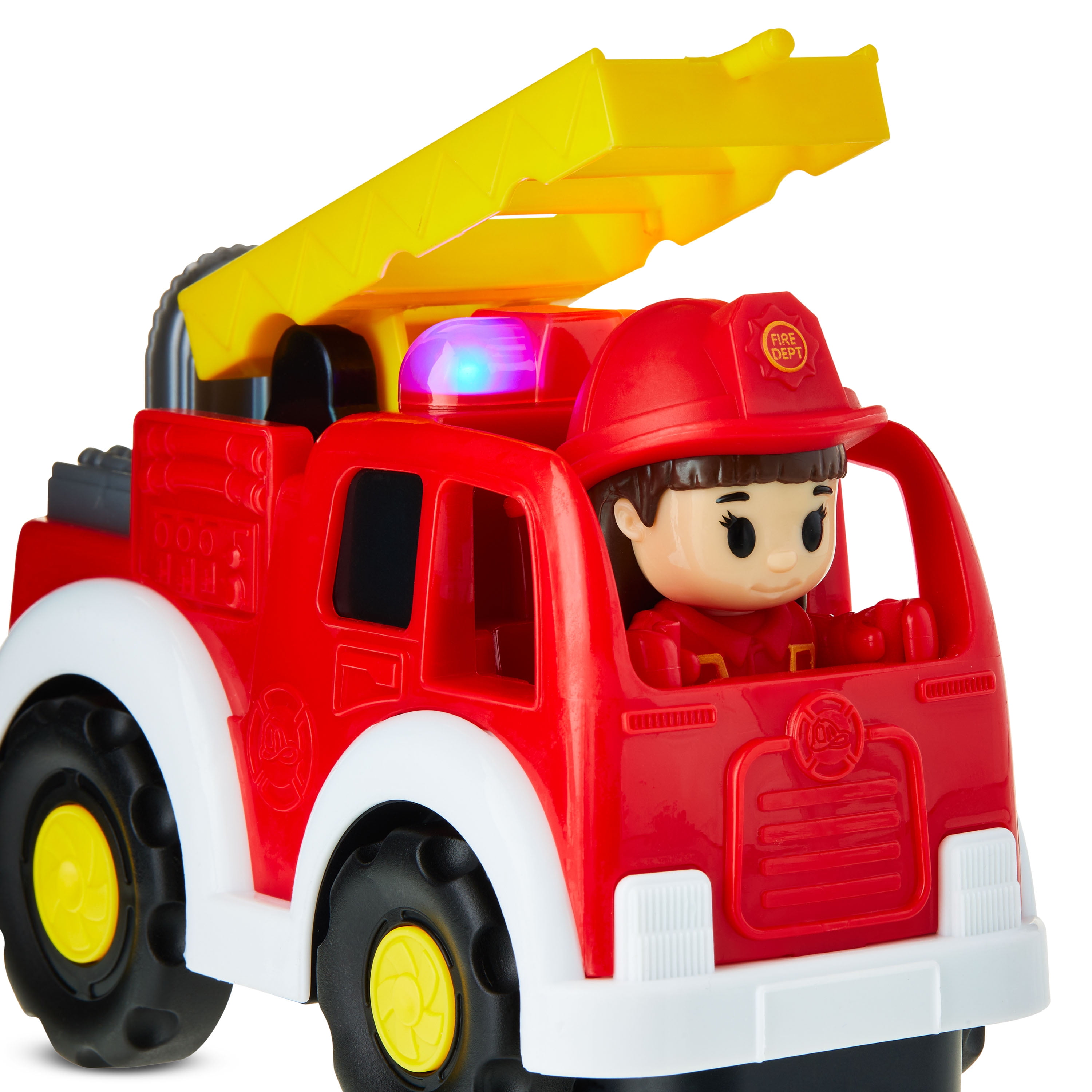 Kid Connection Radio Control Fire Truck with Working Ladder and Lights (Red, 1 Set) ji38n