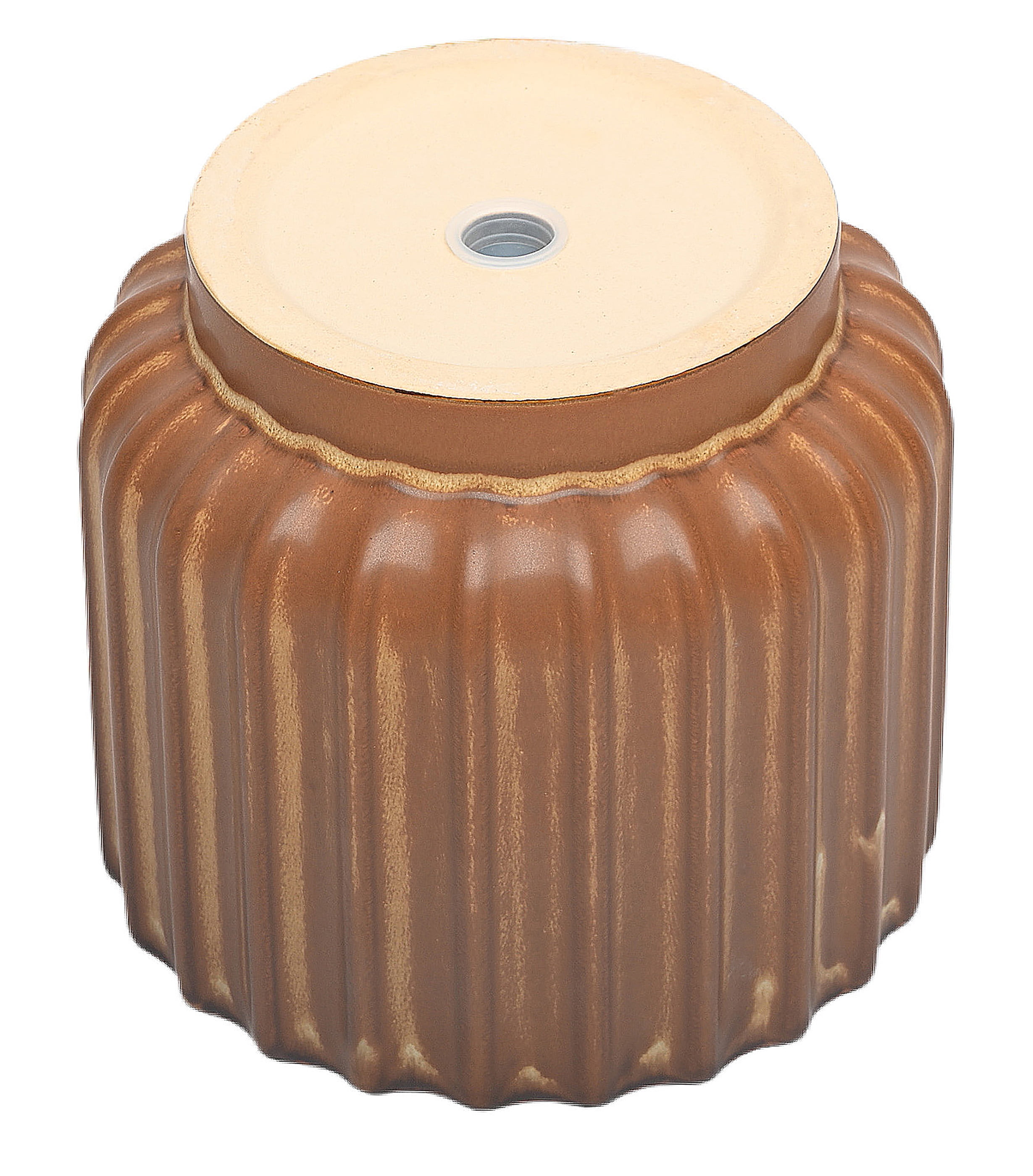 Better Homes & Gardens Paul Planter Ribbed Ceramic Indoor Outdoor Plant Pot (Copper, 9 in) gkp52