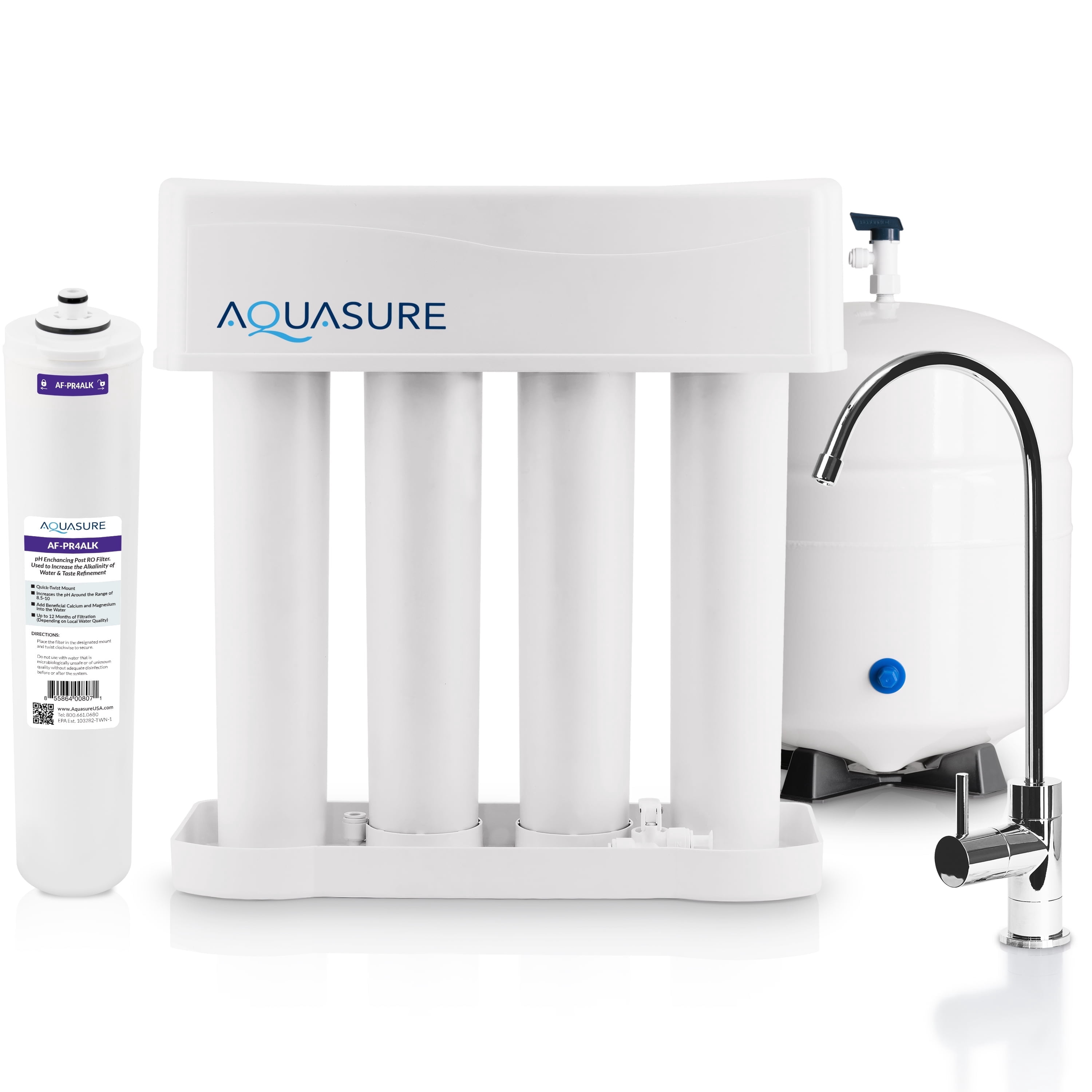 Aquasure Premier Advanced Reverse Osmosis Drinking Water Filter System with Alkaline Remineralizing (75 GPD) oe64d