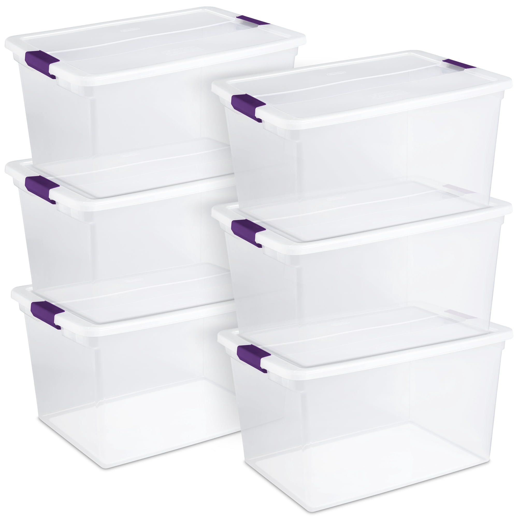 Sterilite 66 Quart Latching Storage Container Tote (Clear, 6 Pack) wvf2u