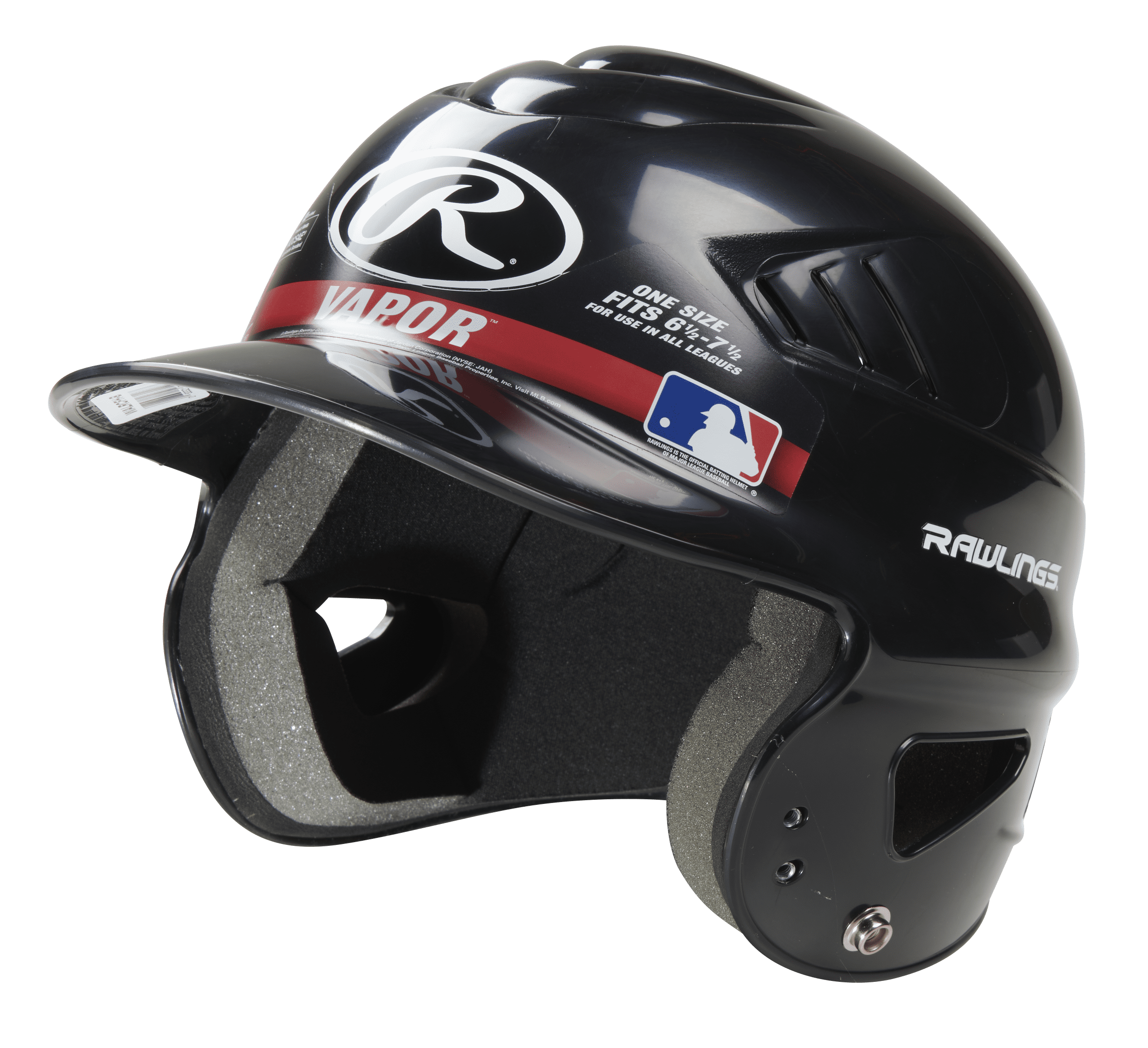Rawlings Vapor Youth Baseball Batting Helmet with COOLFLO Design (Black, 6 1/2 in - 7 1/2 in) uik74