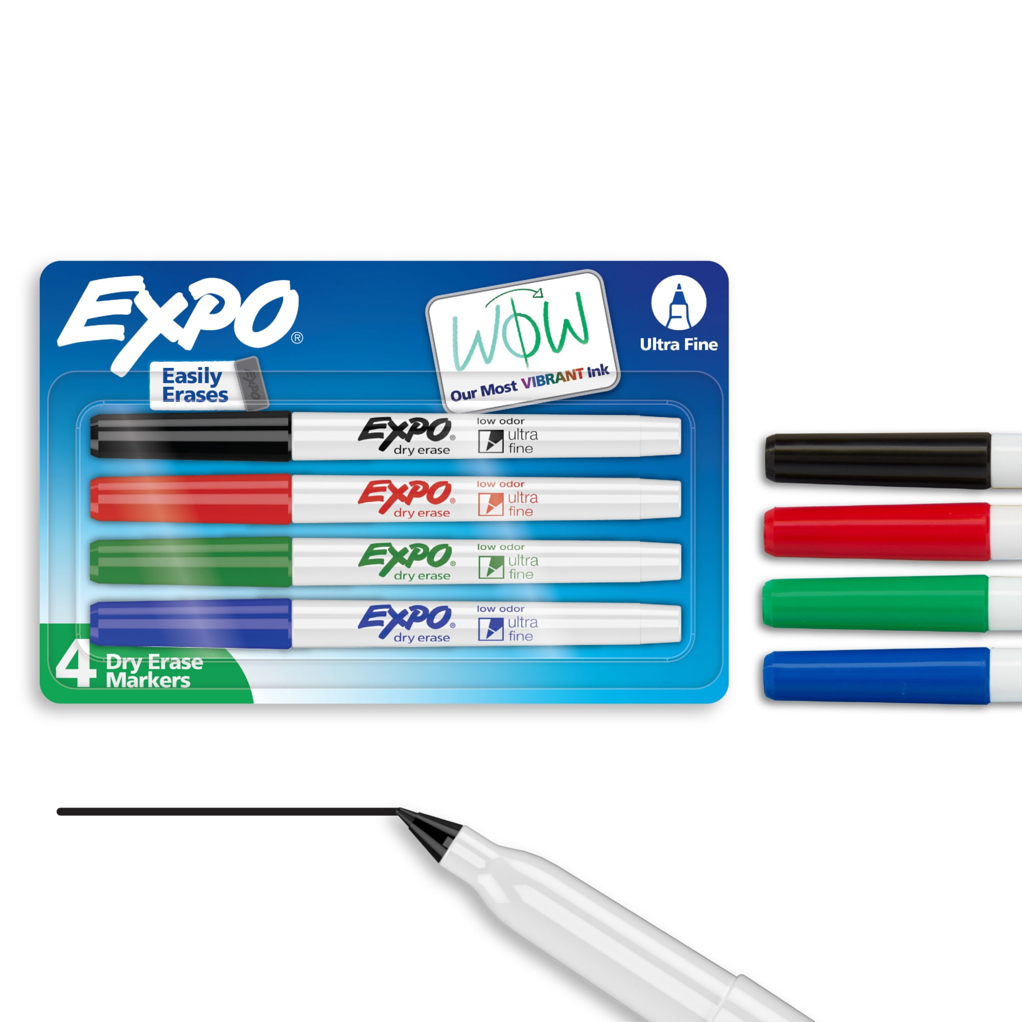 Expo Dry Erase Markers, Ultra Fine Tip, Low-Odor Ink, Assorted Colors (4 Count) 2r6h3