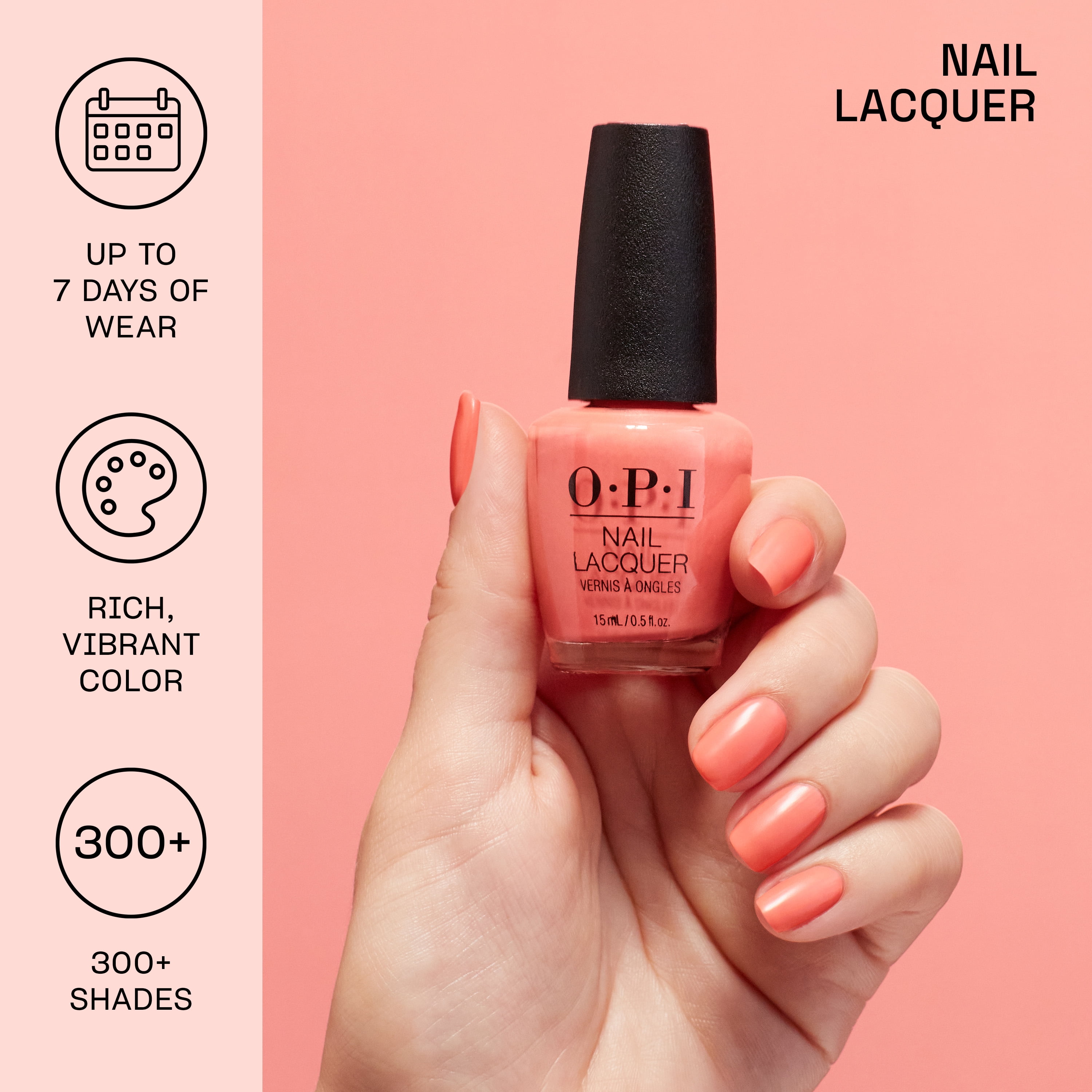 OPI Nail Lacquer, Bubble Bath Soft Pink Neutral Nail Polish, Long-lasting High-shine Finish (Pink, 0.5 fl oz) 05i9i
