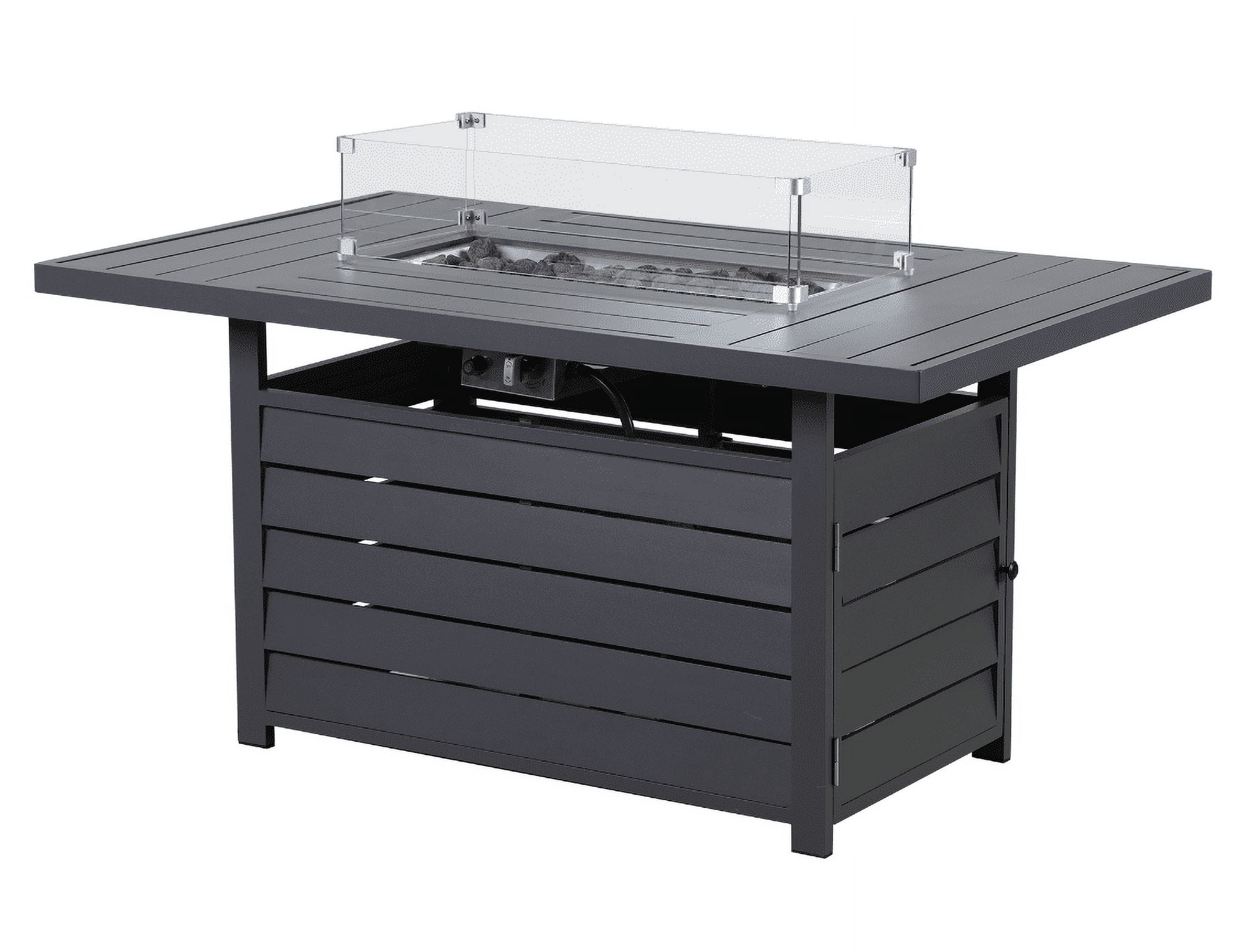 Cozy Home Rectangular Propane Fire Pit Table with 50,000 BTU Heat Output (Grey, 54.33 in x 31.89 in) sblyp