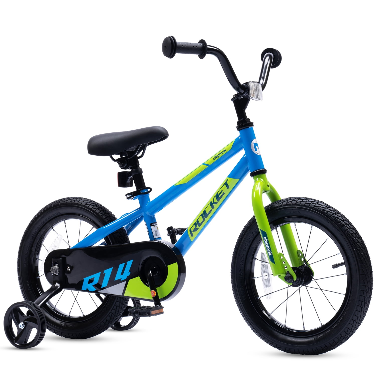 RoyalBaby Rocket BMX Kids Bicycle with Training Wheels (Blue, 12 in) f6964