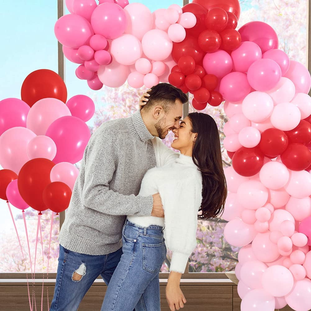 WYZCTTD Valentine's Day Balloon Garland Arch Kit, Party Decoration Supplies (Pink, Red, Rose Red, 149 Pieces) rbq5v