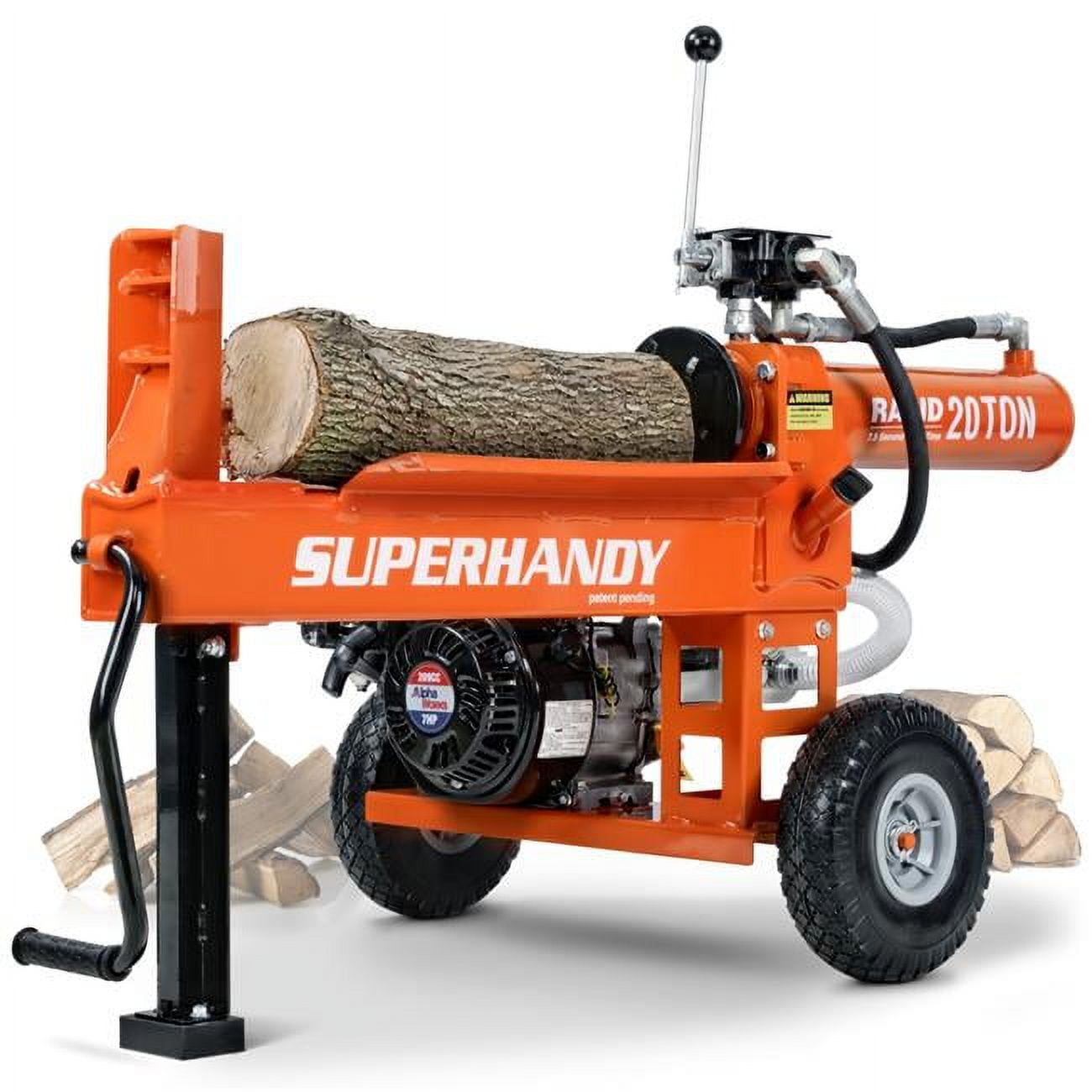 SuperHandy 16 Ton Gas Powered Hydraulic Log Splitter (Heavy-Duty, Portable) g8ro1