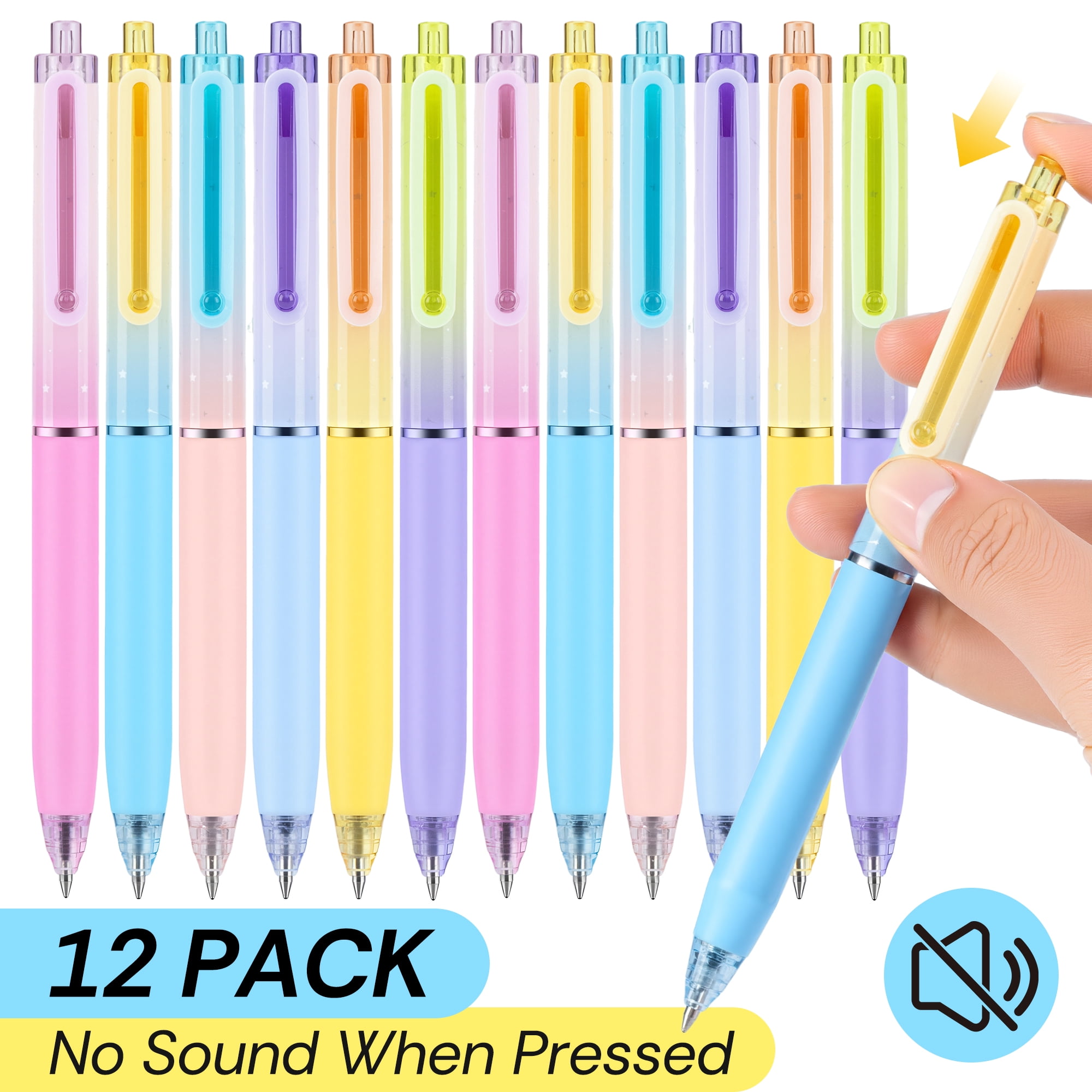 Deli Retractable Gel Pens, Smooth Writing Fine Point Pens for Journaling and Office (Black Ink, 12 Pack) tcpa2